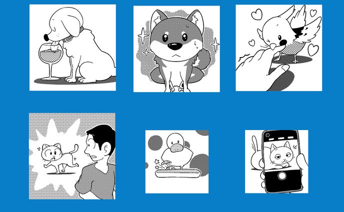 パズル雑誌 挿絵 ペット達