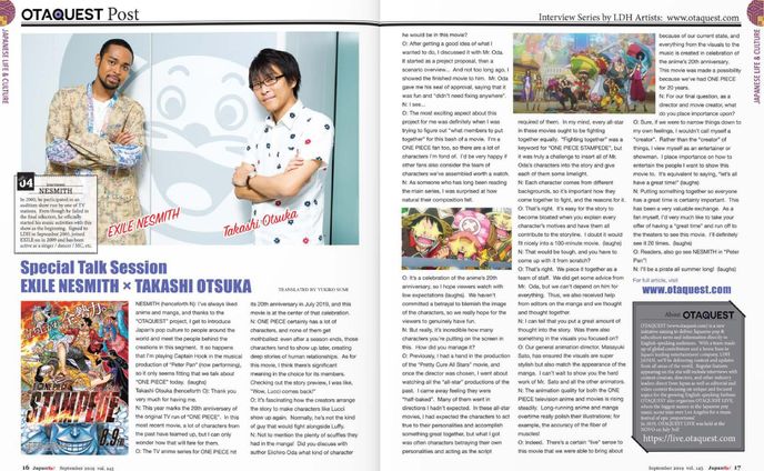 JapanUp! September 2019 Otaquest Interview (Tr)