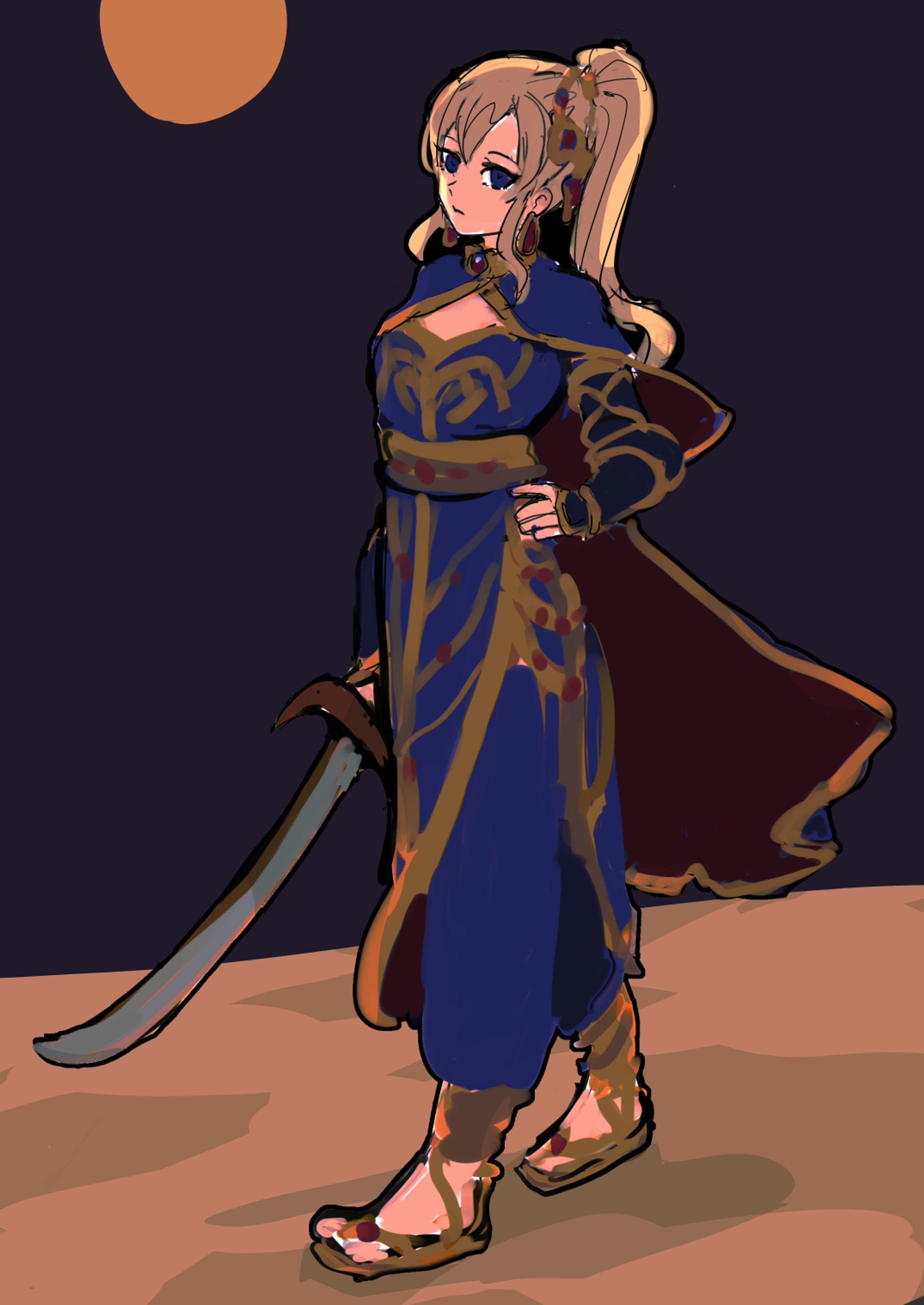 女剣士（オリジナルキャラクターイラスト）-1