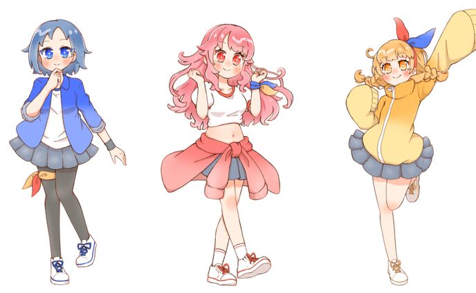 創作　立ち絵・表情差分（3枚）