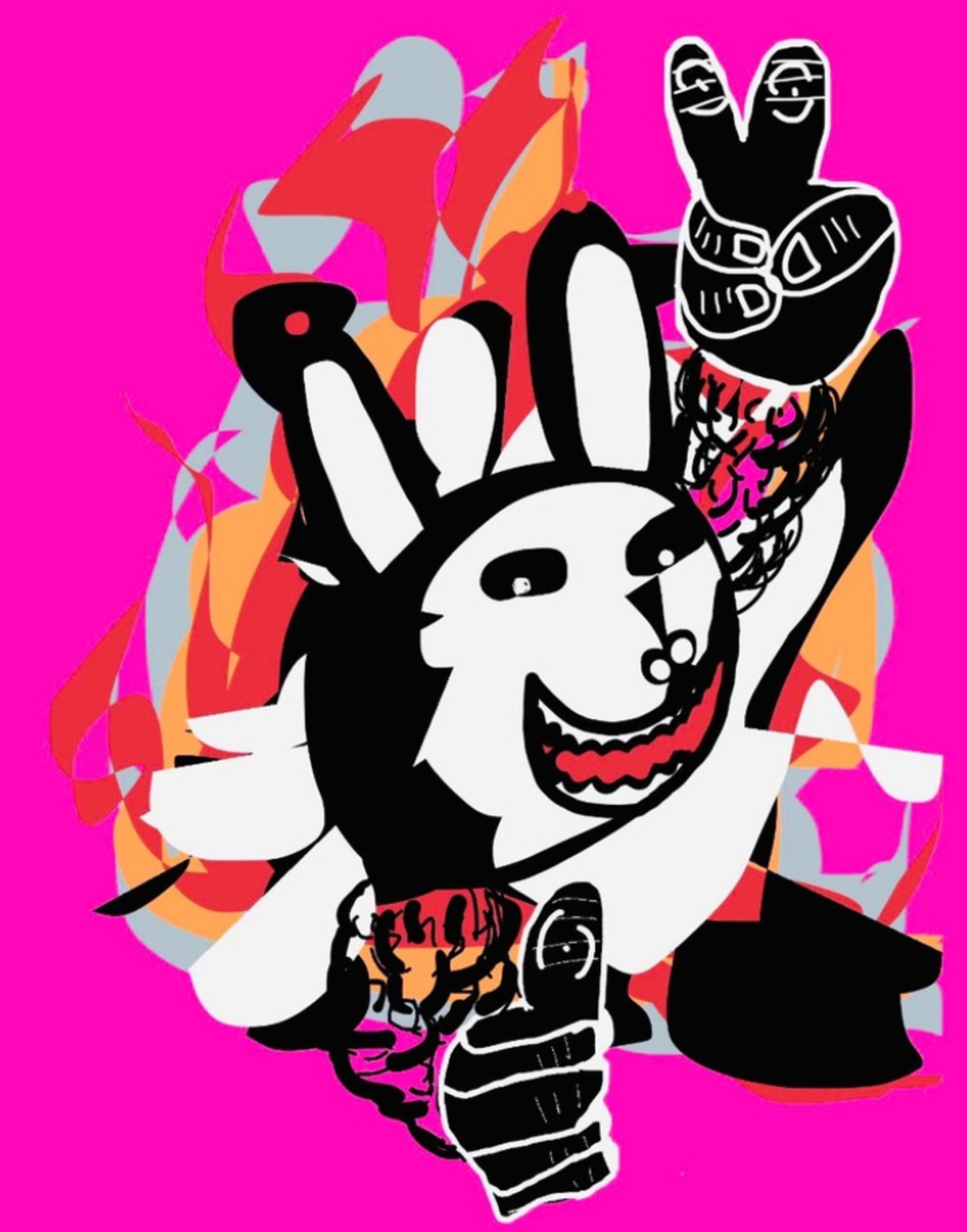 マッチョな白黒ウサギ-1