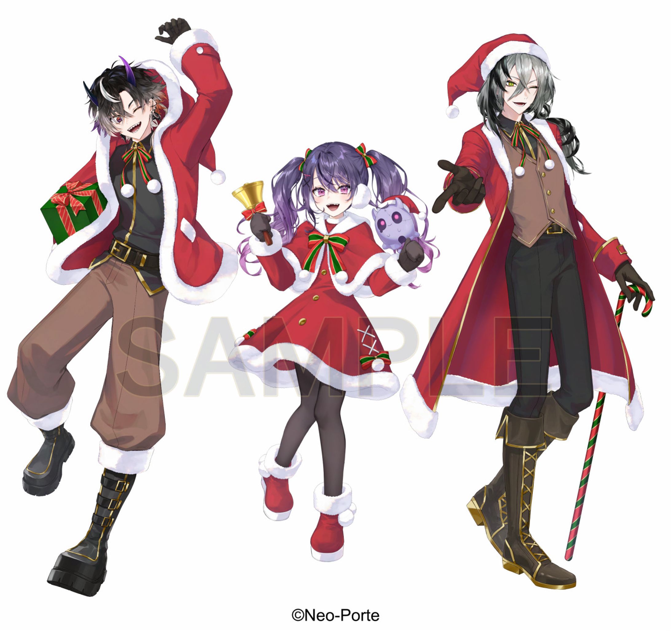 Neo-Porte所属 鬼ヶ谷テン様・甘音あむ様・日裏クロ様 歌ってみた用イラスト-1