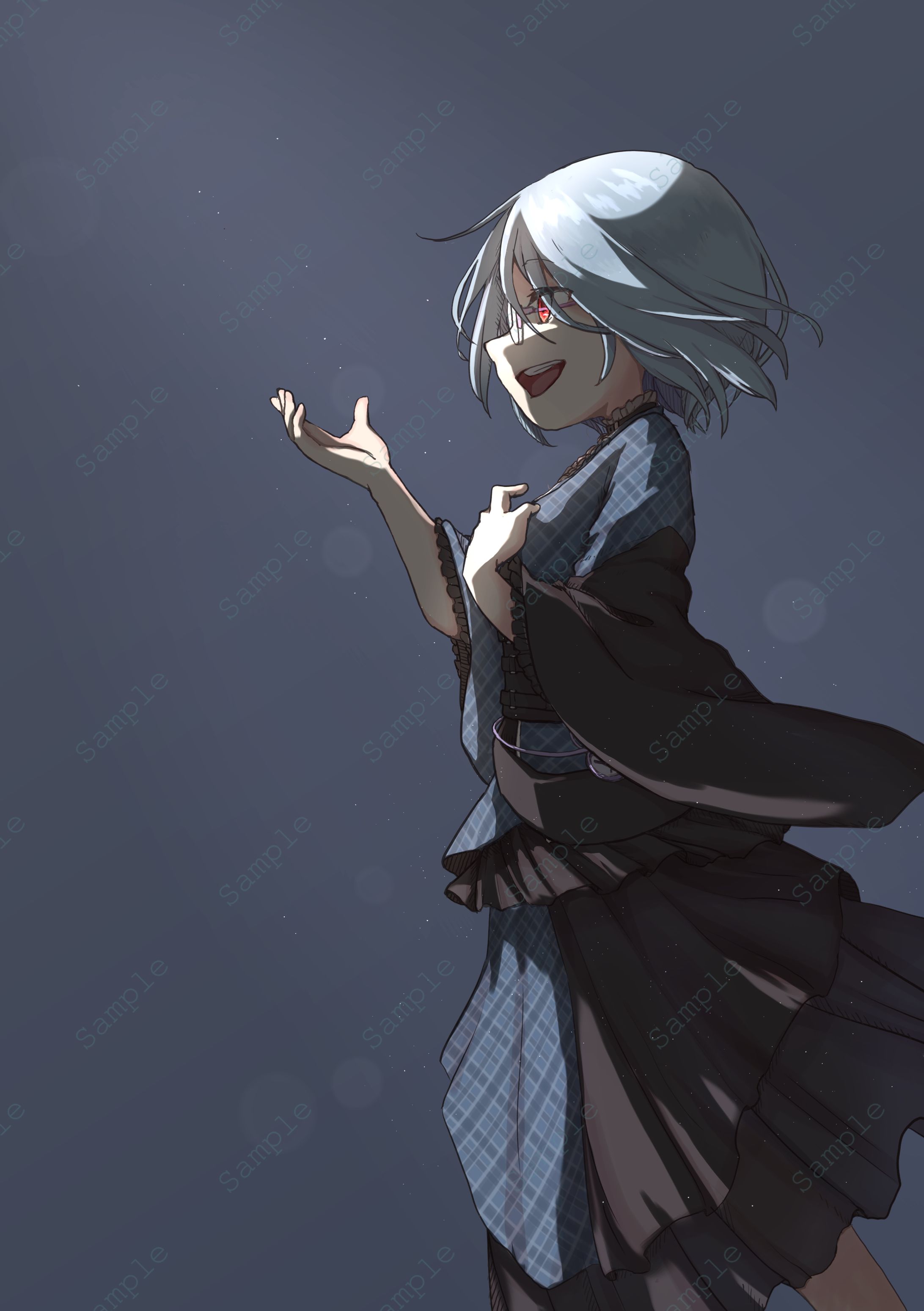 【comission】淑やかに歌を歌う上田れもんさん-1