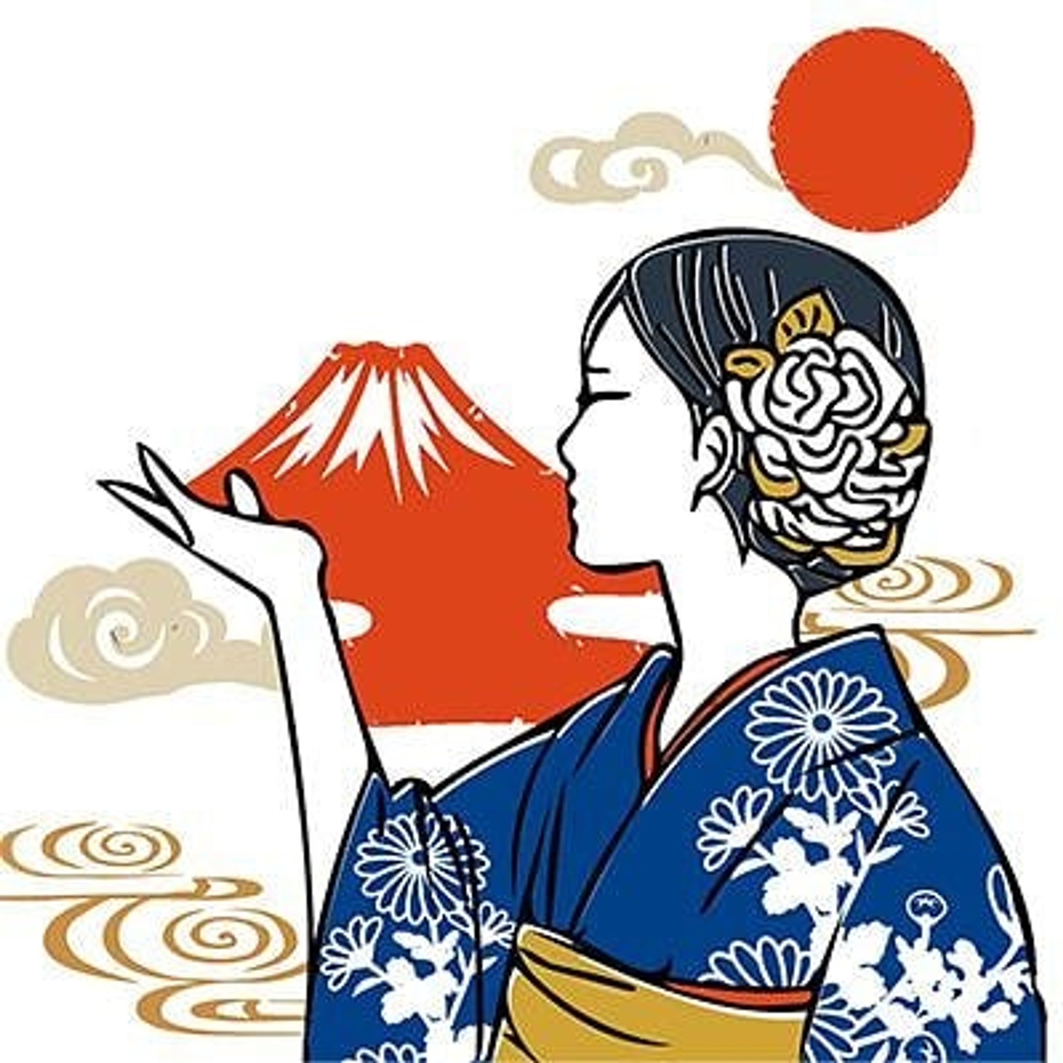 SNSの似顔絵アイコンを作成しました。　#イラストアイコン #女の子イラスト #富士山 #着物女子 #イラスト好き #似顔絵イラスト #似顔絵描きます-1