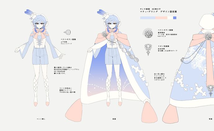神の子デザイン　三面図