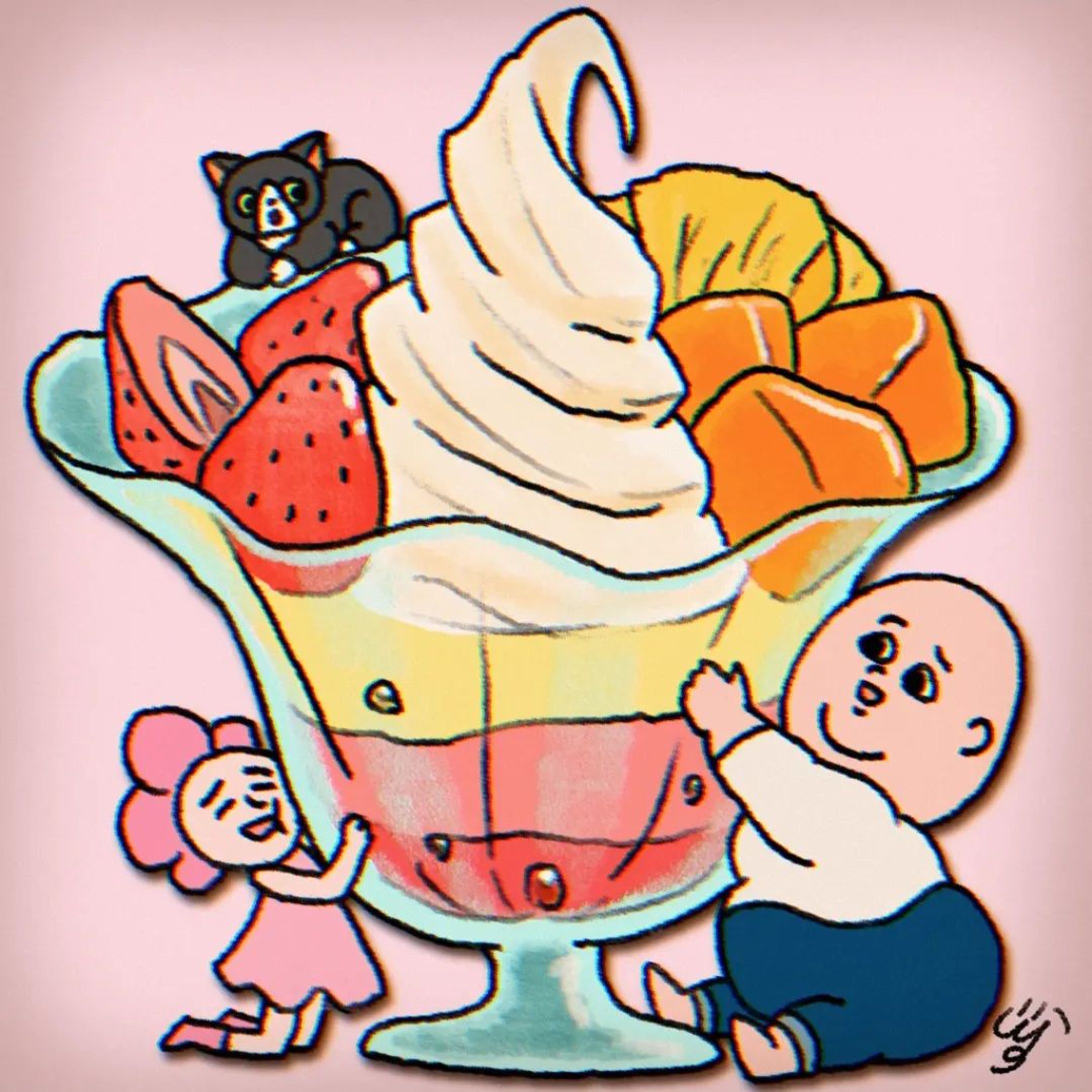 『ひんやりパッフェ』

#イラストグラム #シュールなおじさん #ゆるいイラスト #ゆるかわイラスト #ほのぼの #かわいいイラスト #tiktok #デザイン #デジタルイラスト  #ほっこり #ほっこりイラスト #レトロ #食べ物イラスト #パフェ #パフェの日 #喫茶店 #猫のイラスト #illustration #instagood #procreate #art #foodillustration-1