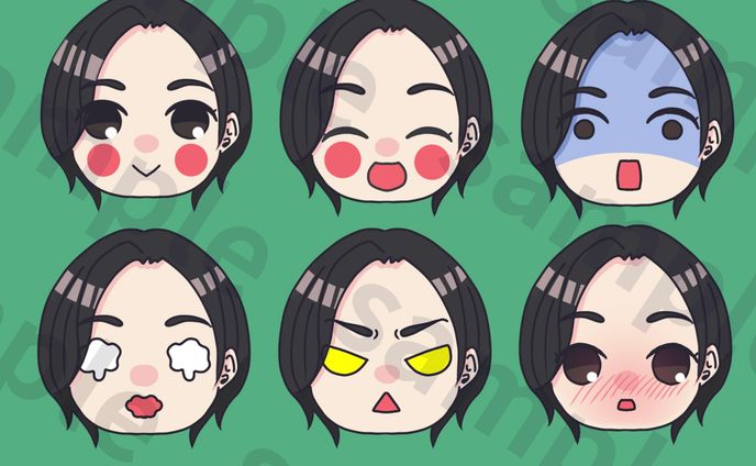 ミニキャライラスト　顔