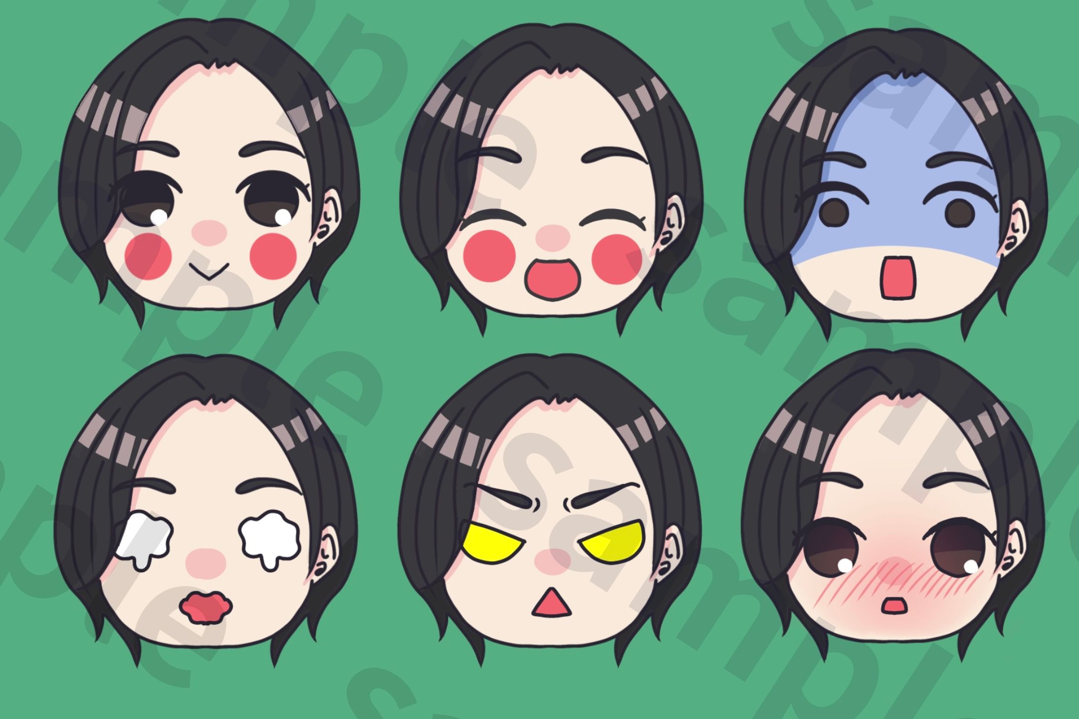 ミニキャライラスト　顔-1