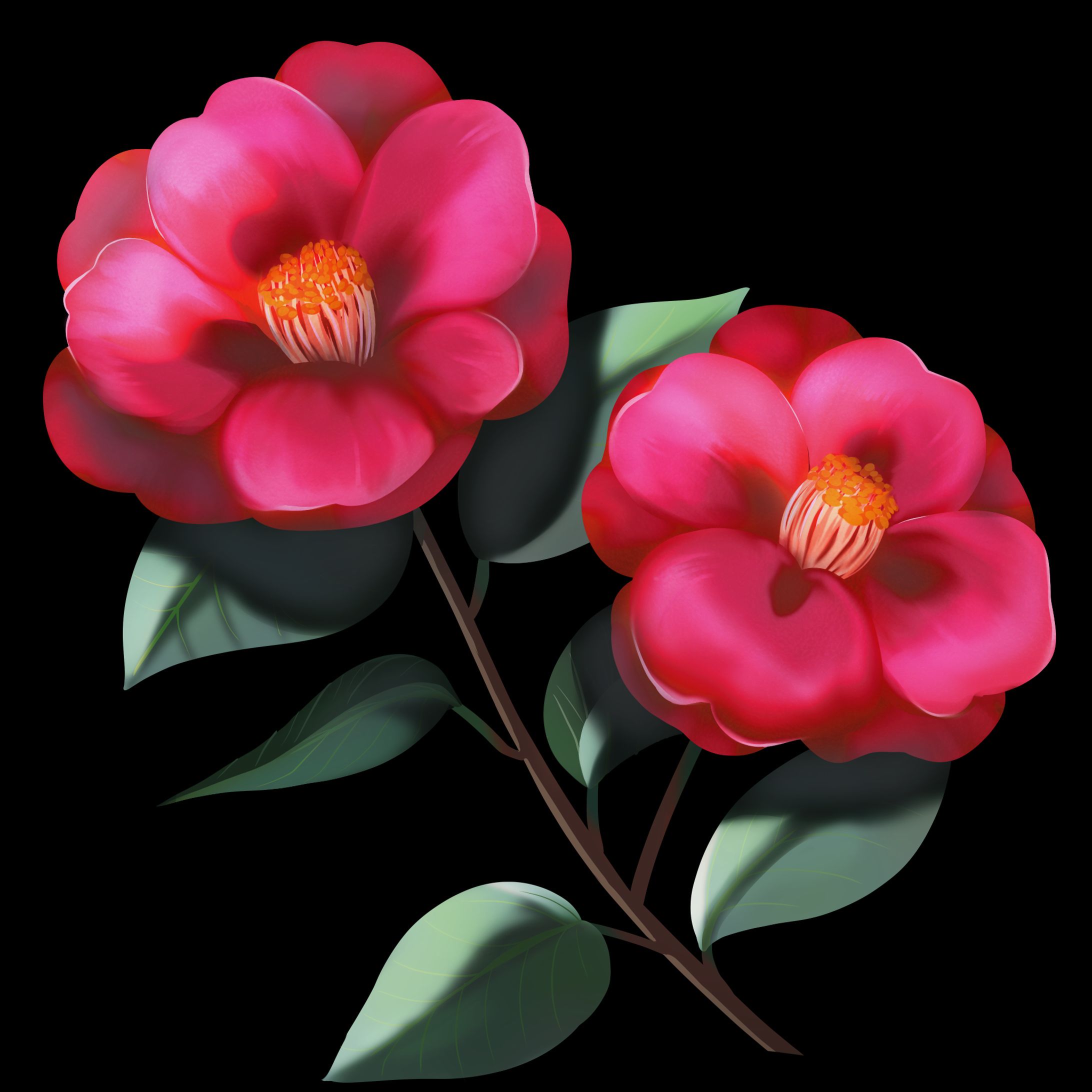 ibispaint様／素材コンテスト入選／椿-1