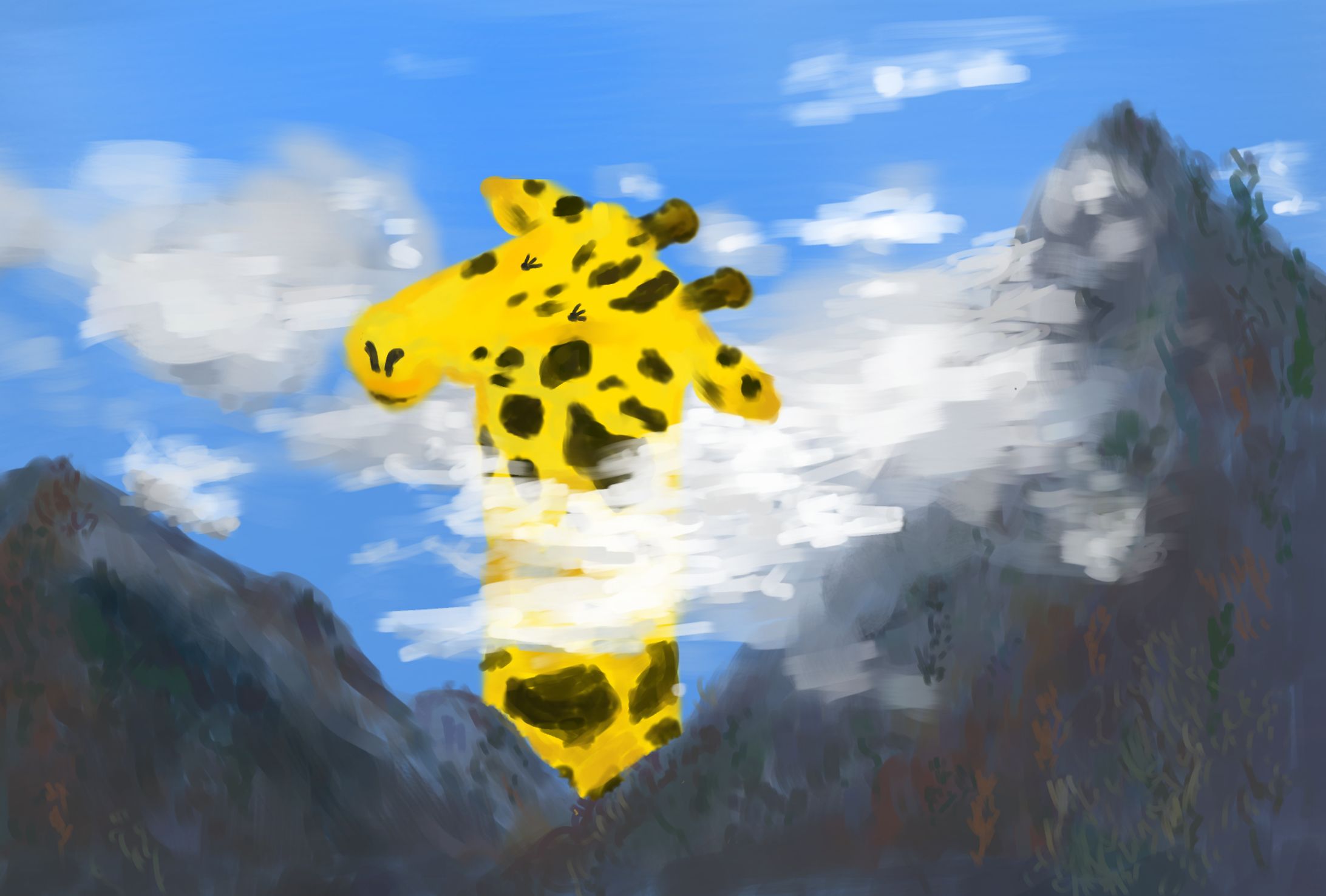 歩みくるキリン-1