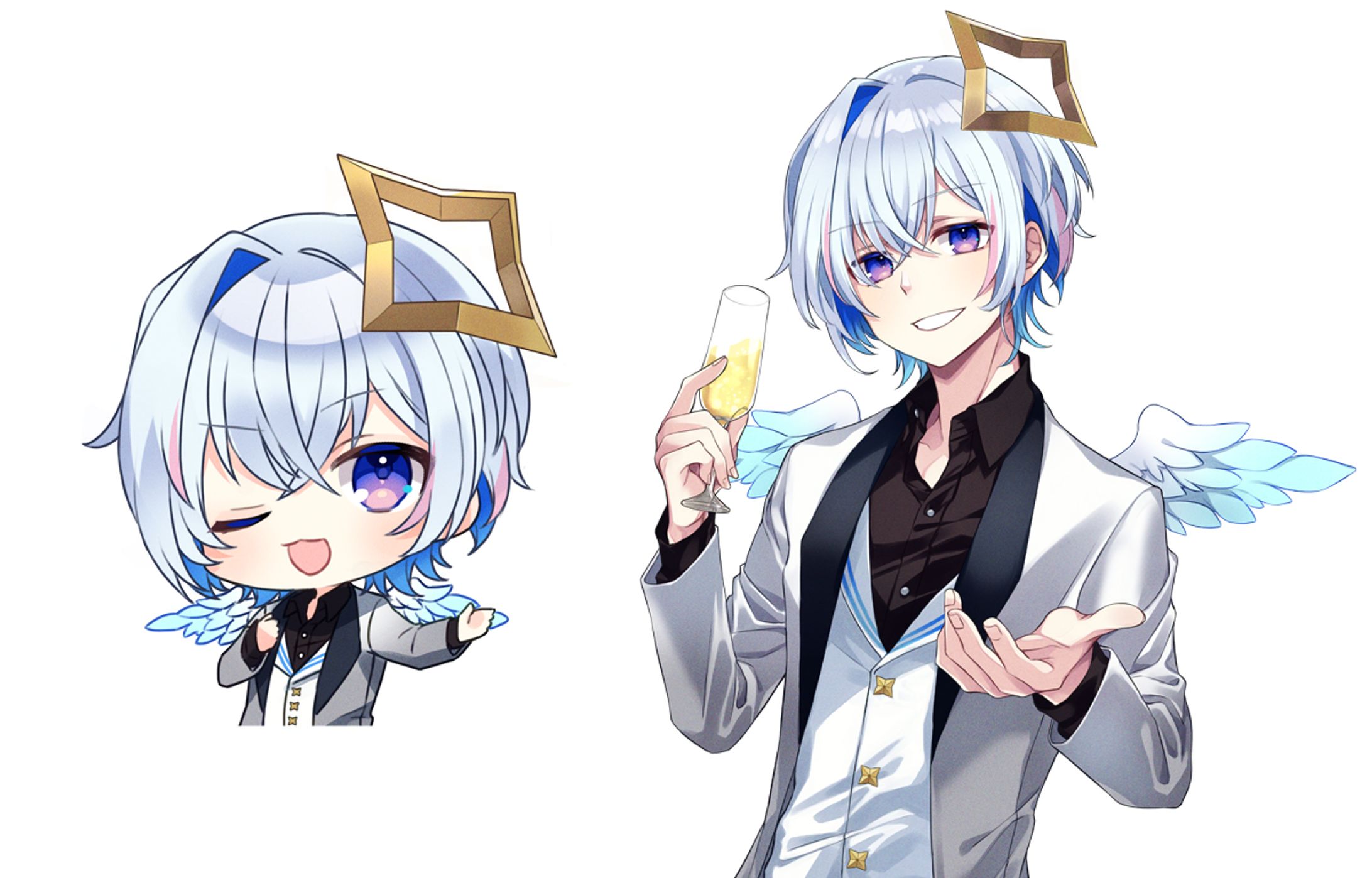 ホロライブ　天音かなた様　配信用イラスト-1