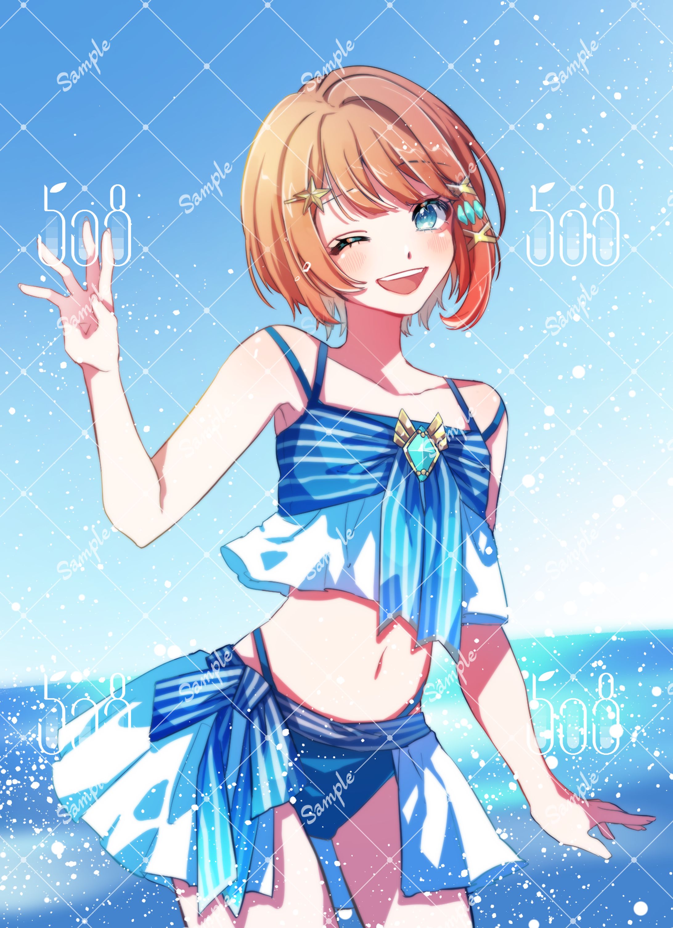 宇井葉宙様　水着イラスト-1