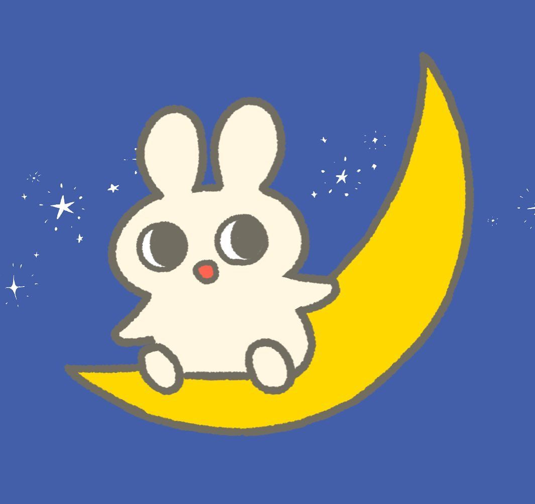 三日月とうさぎイラスト