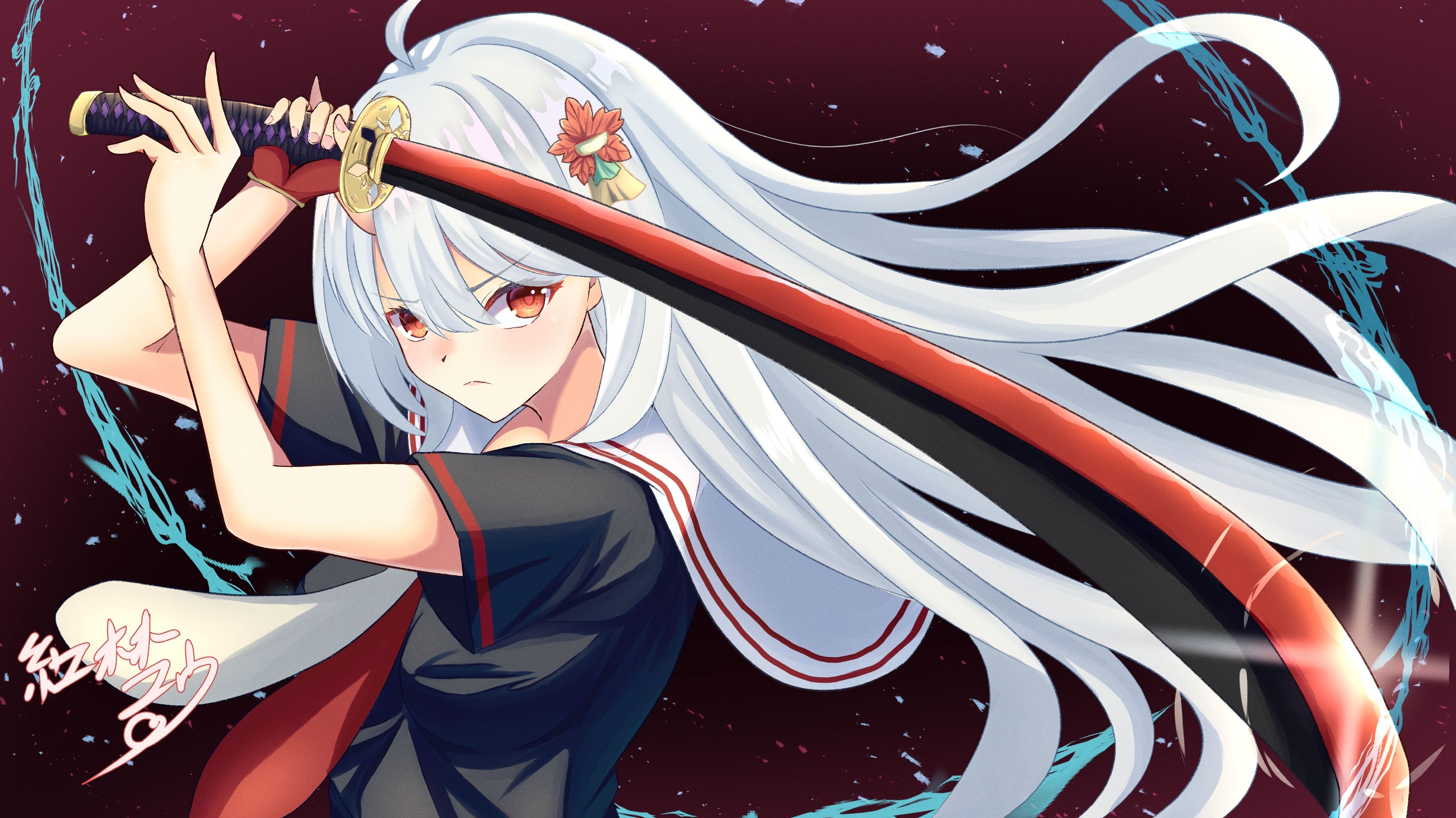 鬼の娘イラスト 月下の鬼娘