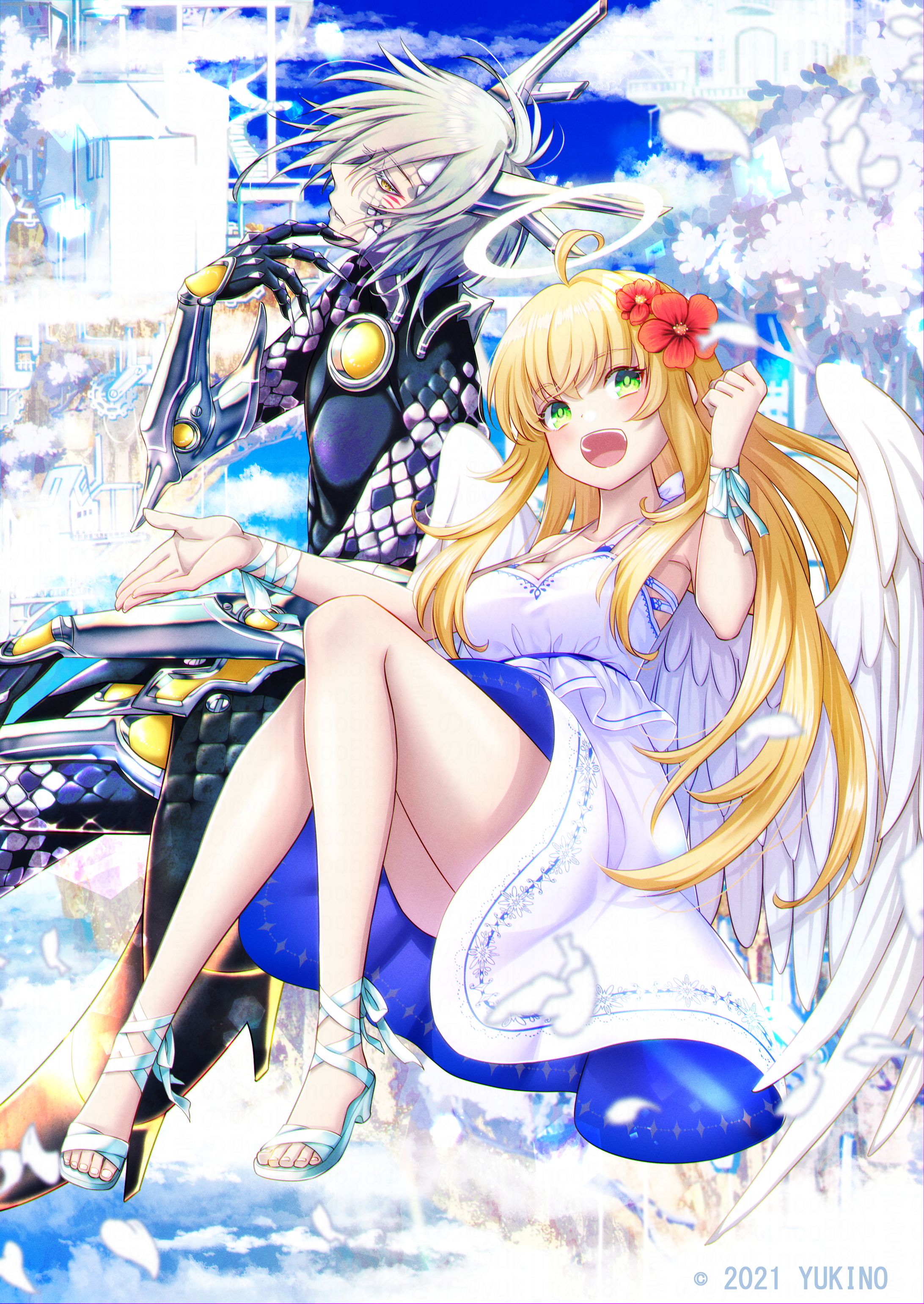 天使ちゃんと機械龍(人化)-1