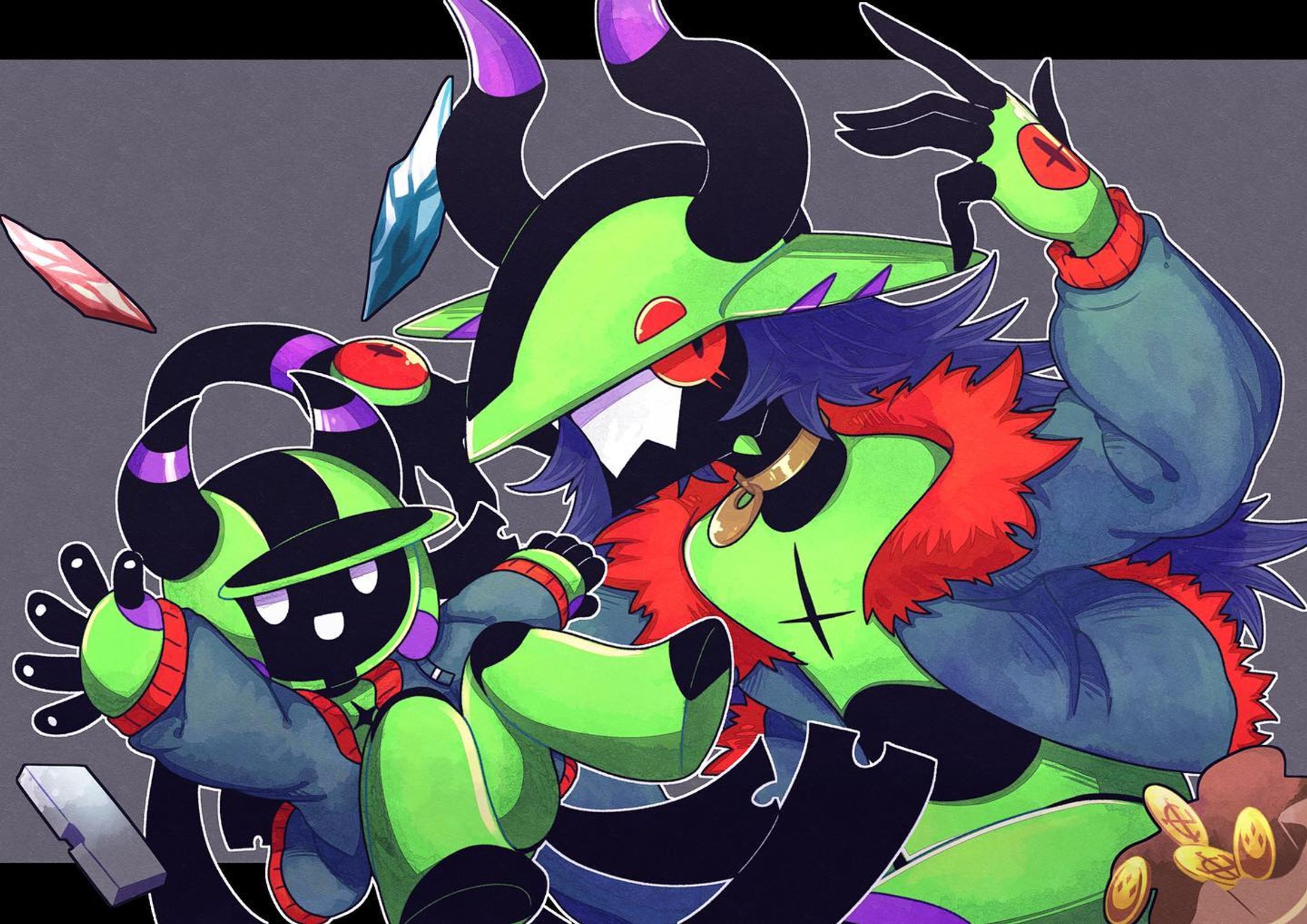 #イラスト #人外 #オリジナルイラスト 
#オリジナルキャラクター #illustration #monster #originalcharacter #cyber #touseioc-1