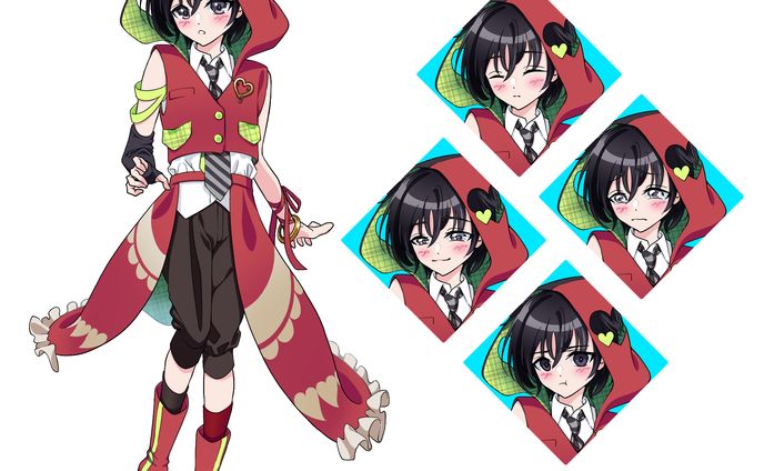 【SKIMAご依頼】(計4枚)ご依頼者様キャラクターとUTAU(既存キャラクター)の衣装デザインと立ち絵(2・3・4枚目は二次創作)