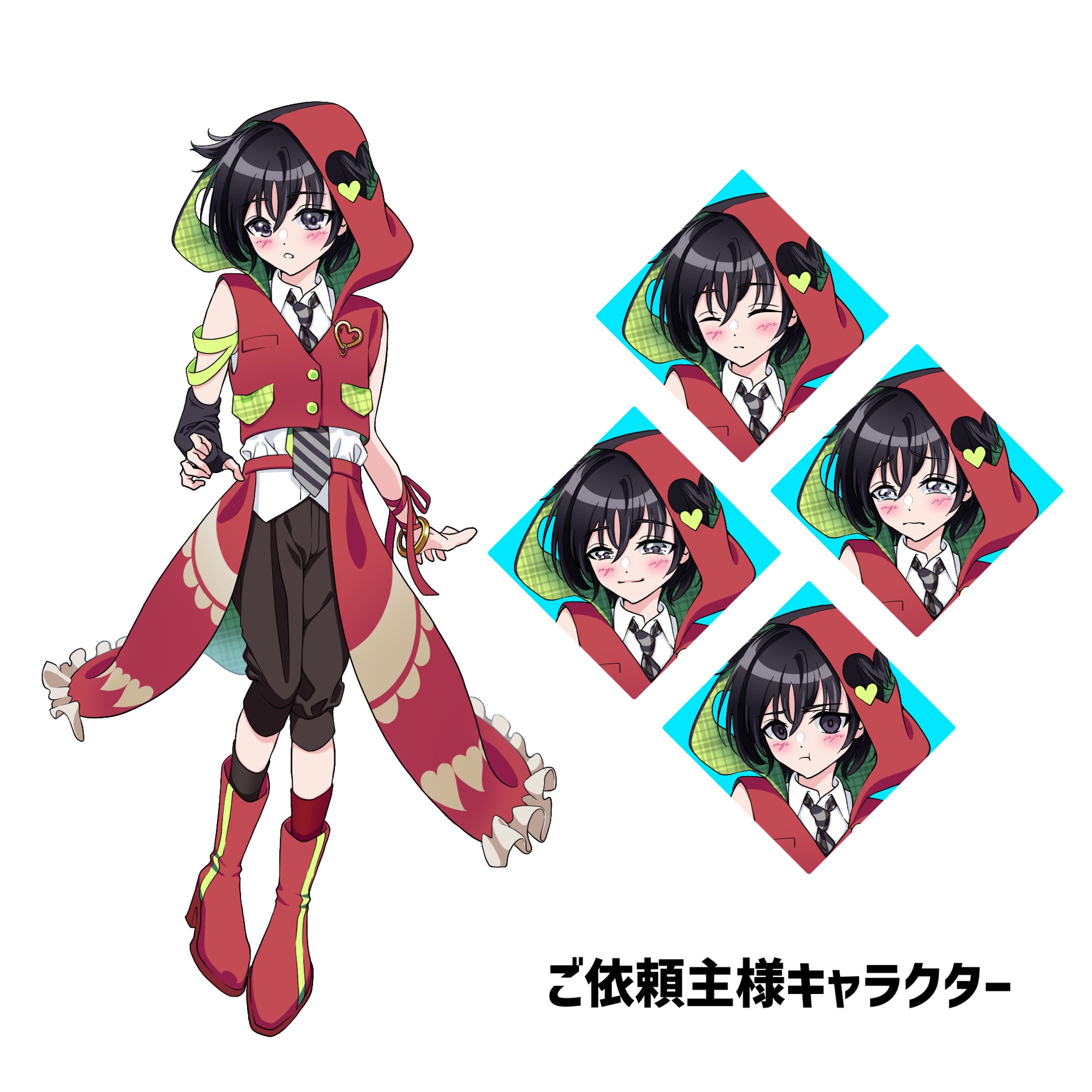 【SKIMAご依頼】(計4枚)ご依頼者様キャラクターとUTAU(既存キャラクター)の衣装デザインと立ち絵(2・3・4枚目は二次創作)-1