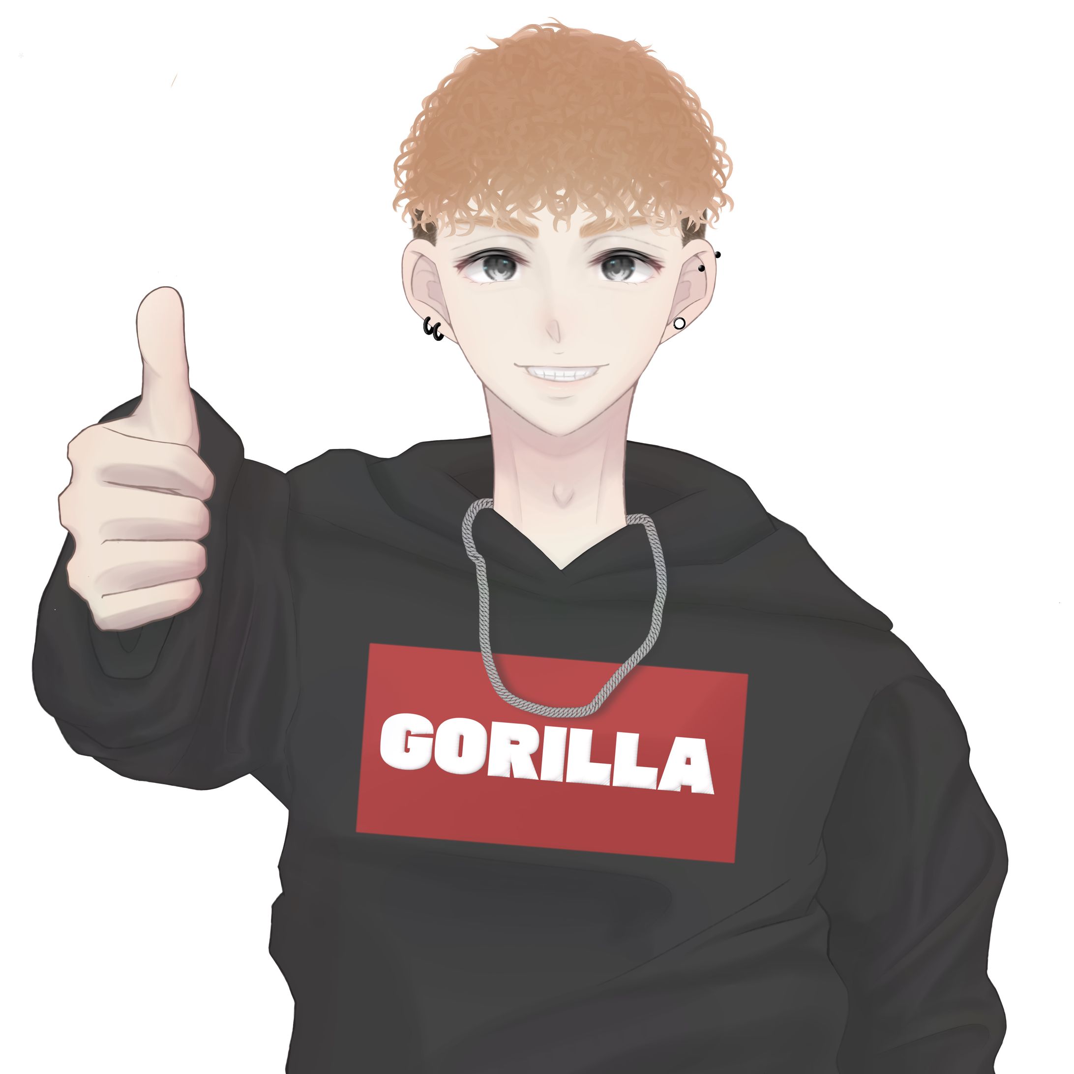 アイコン用イラスト(腰上男の子等身)-1