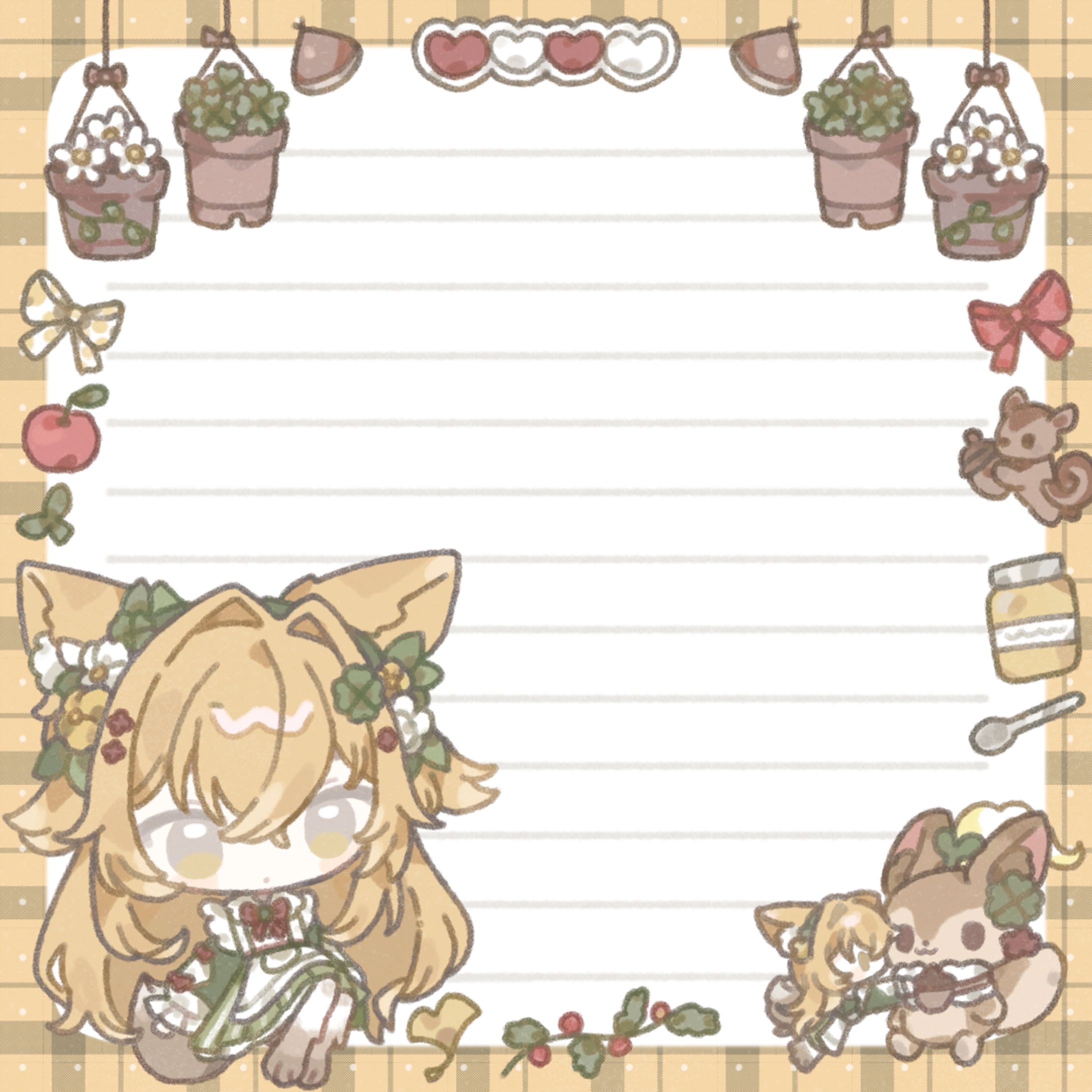 メモ帳風イラスト memo skeb-1