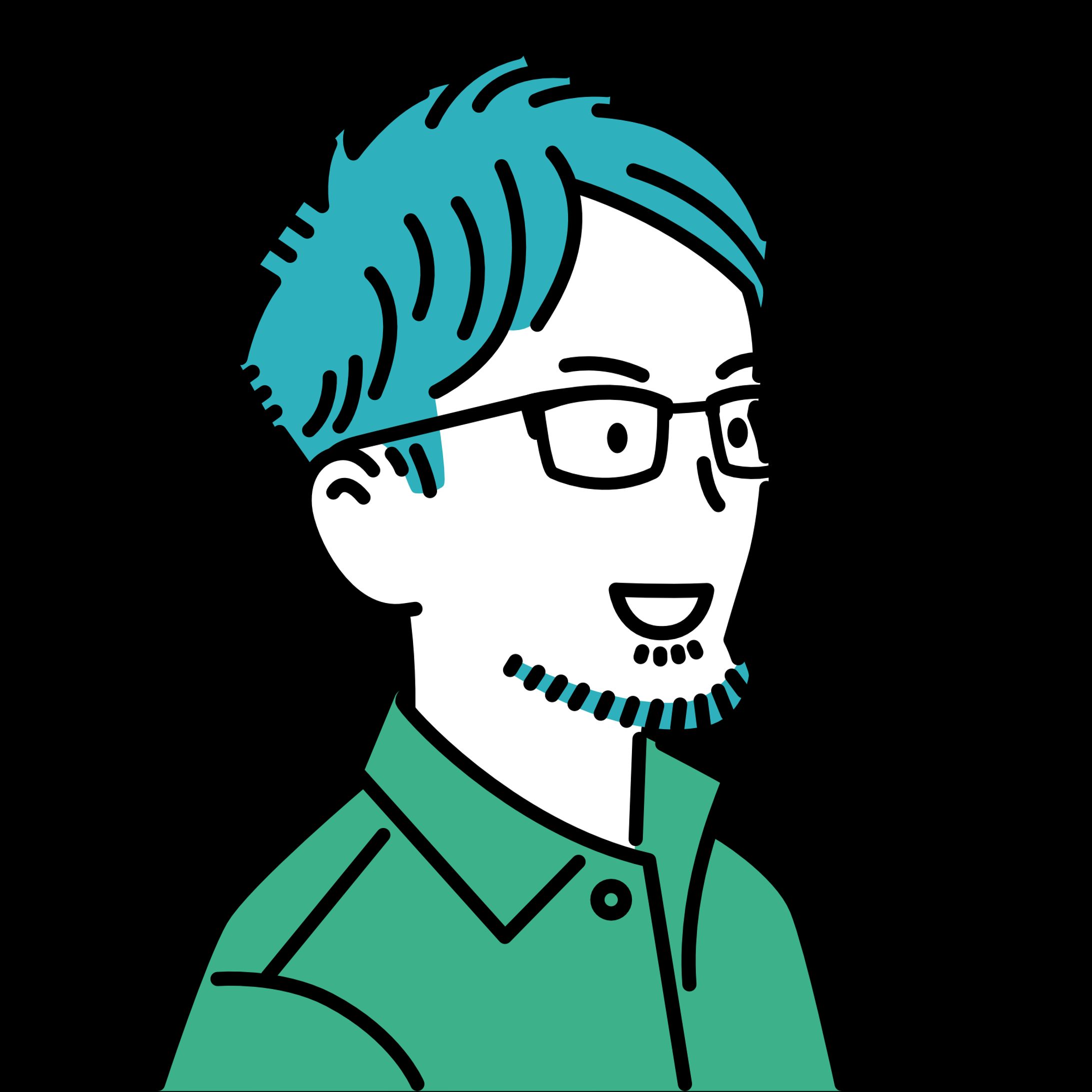 斜めを向くメガネの男性-1