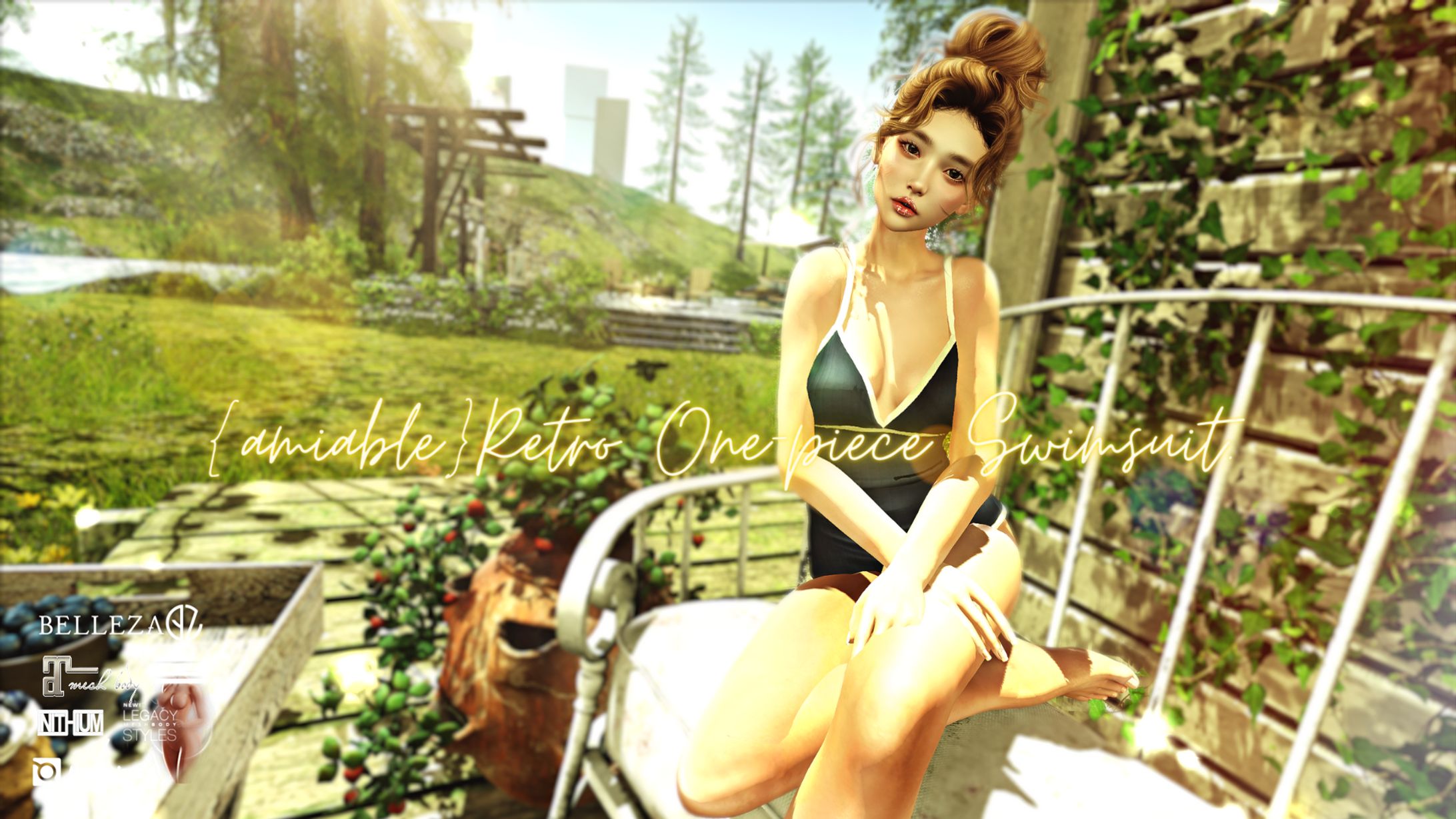 {amiable}Retro One-piece Swimsuit@SUMMERFEST '23.-1