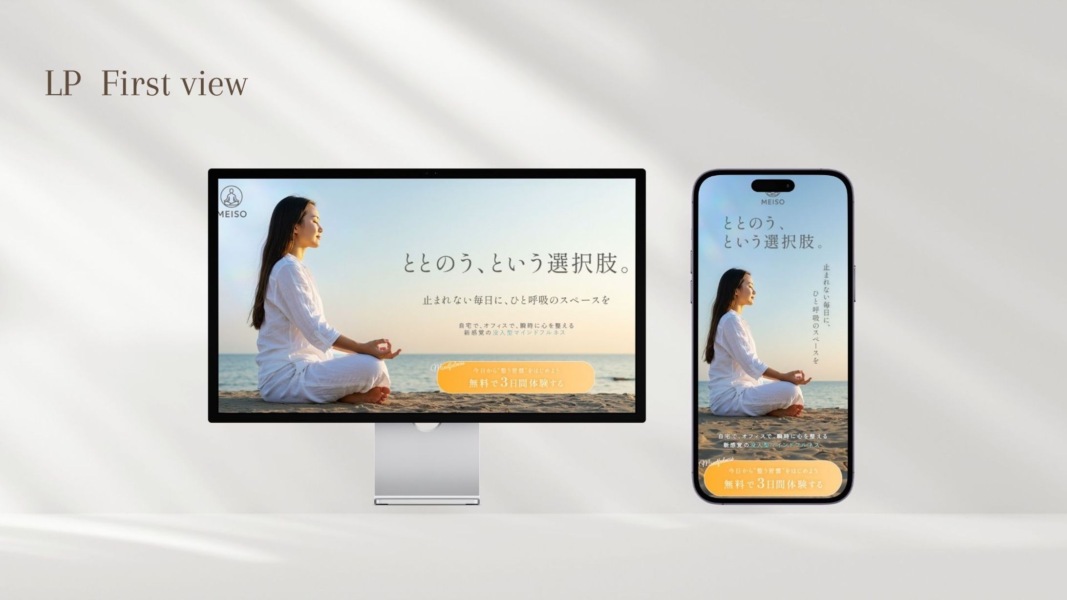 【自主制作】オンライン瞑想サービス「MEISO」LPFV-1