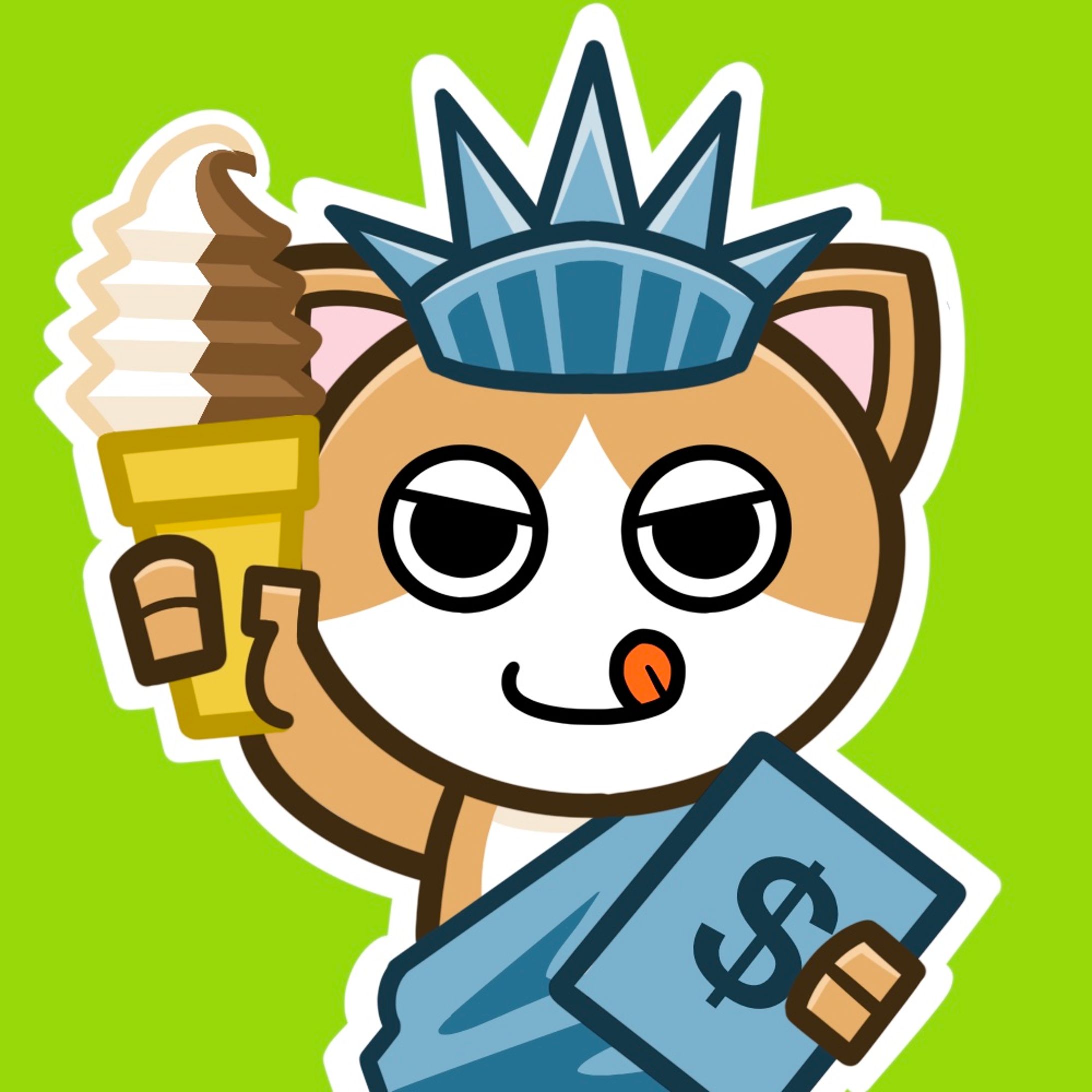 ねこ×自由の女神×ソフトクリーム（ＳＮＳアイコン）-1