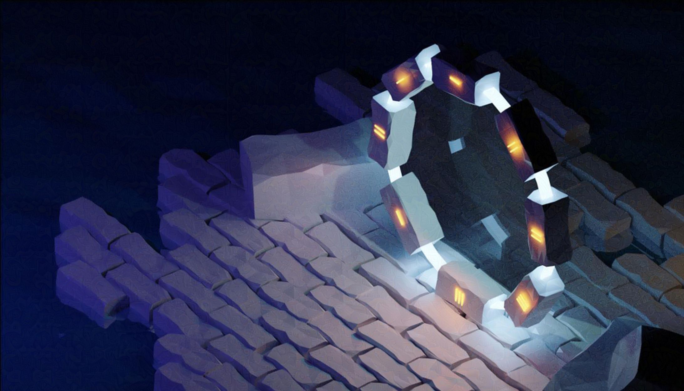 Made on my lunch break: I like the lighting but not sure how to do good portal or water effects yet! #blender3d  #blendercommunity #blenderlowpoly-1