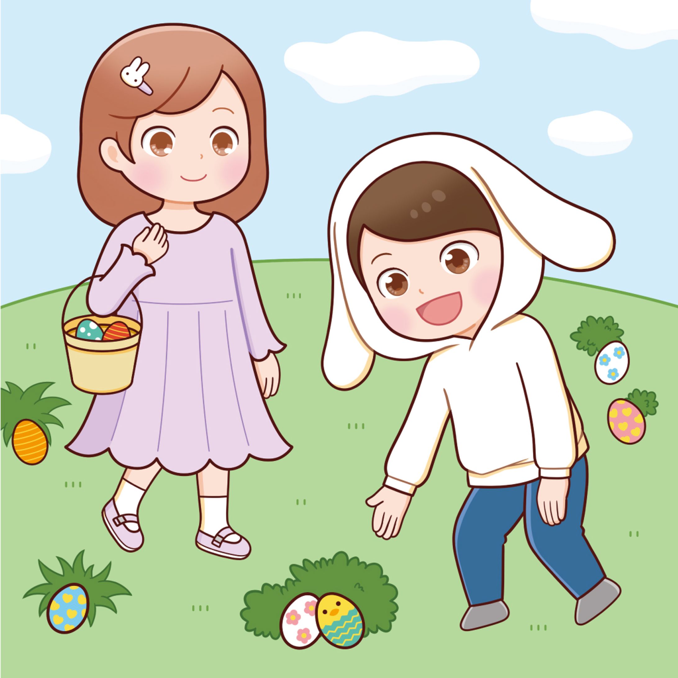 子ども向けイラスト　イースター　2022年12月制作-1