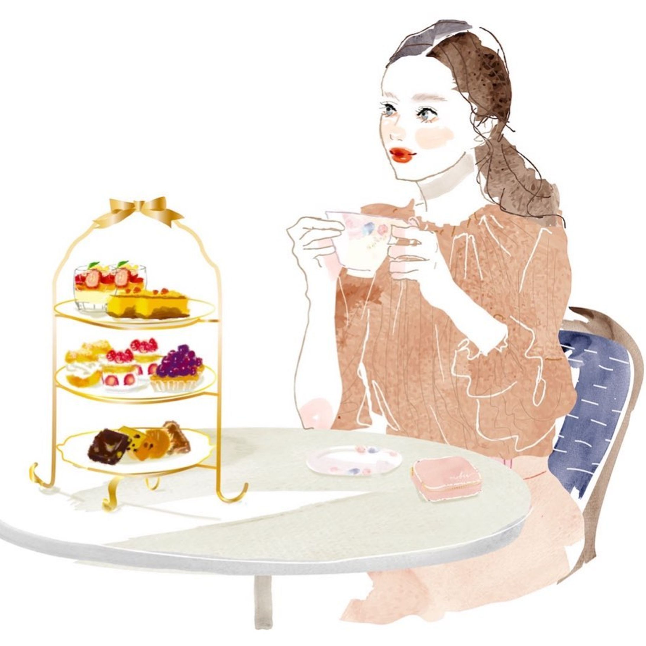 【お仕事】
@nofes_raymay 様
11月TOPイラスト担当させて頂きました✨

今回は「アフタヌーンティー」がテーマイメージです。

アイテムには「マルチケースMINI」を
👝💕-1