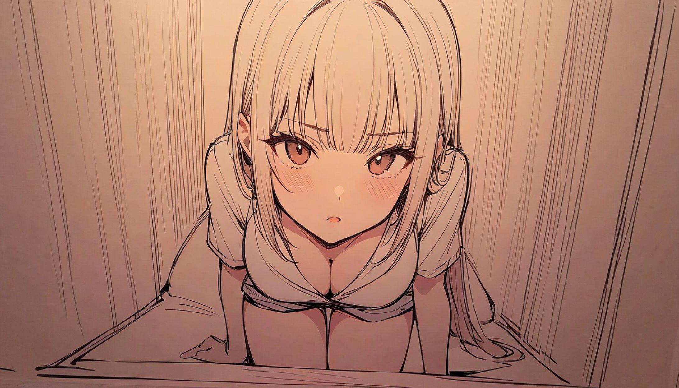 線画女子-1