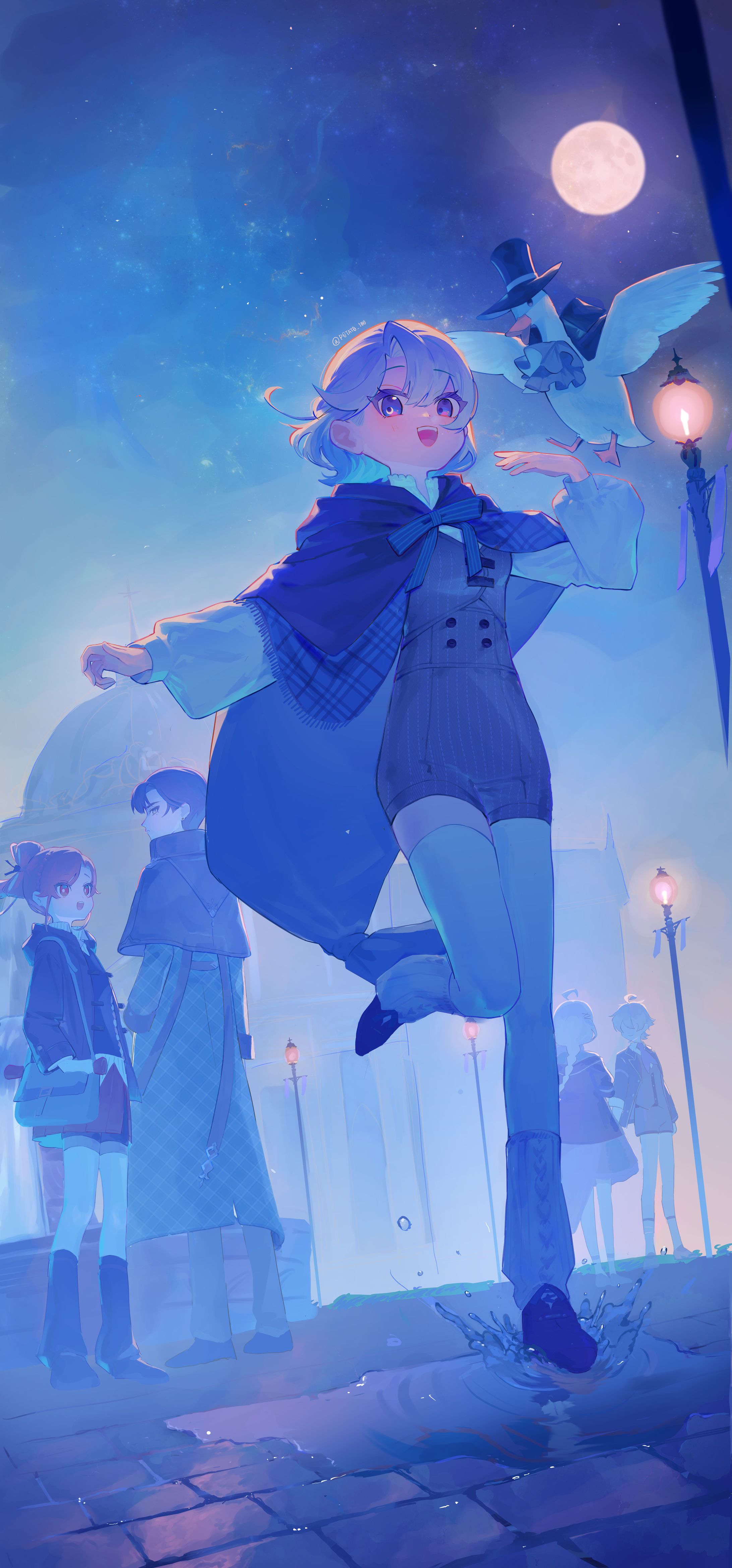 【イラスト】一次創作「月光の怪盗」キービジュアル-1