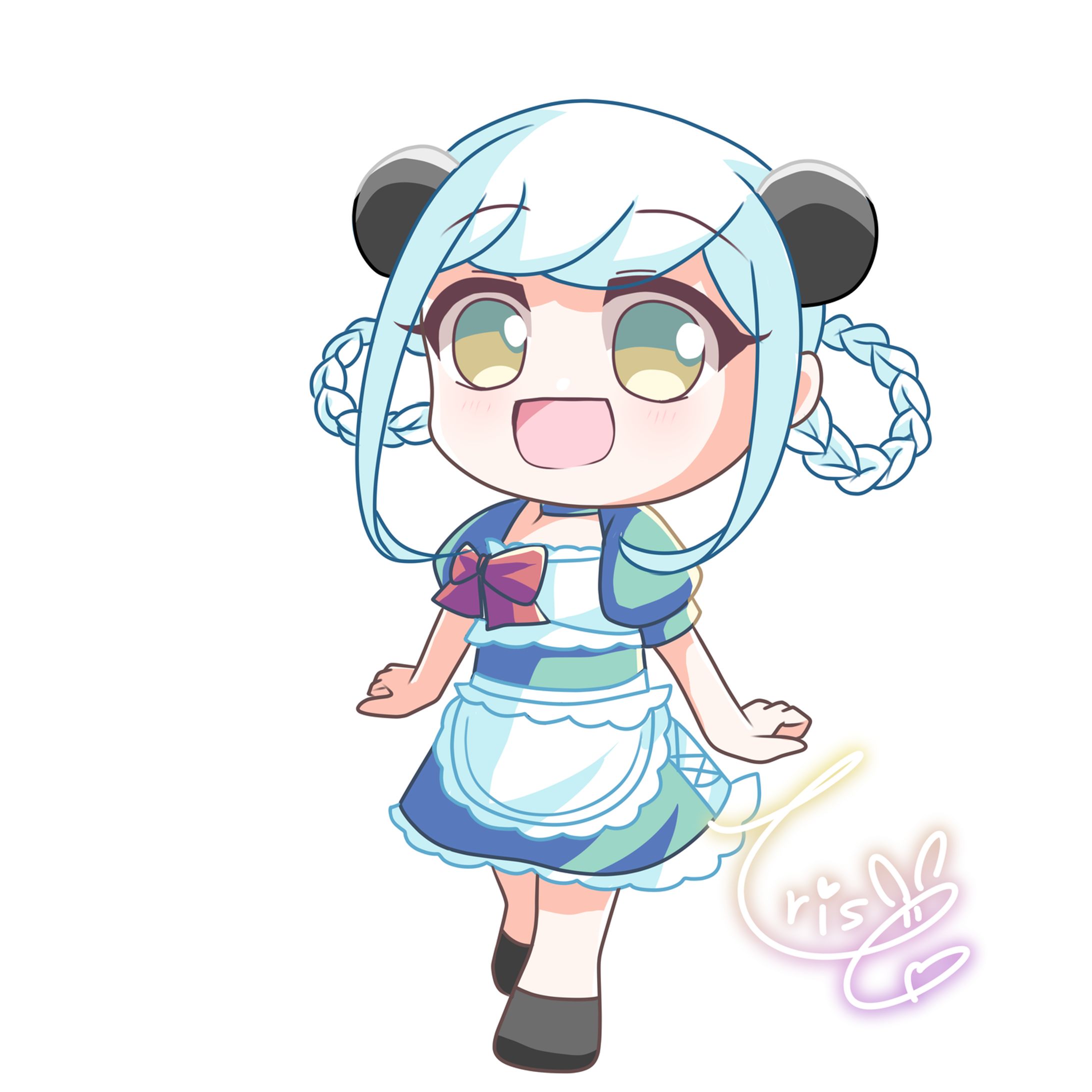 動物モチーフSDイラスト（パンダちゃん／ひつじちゃん）-1