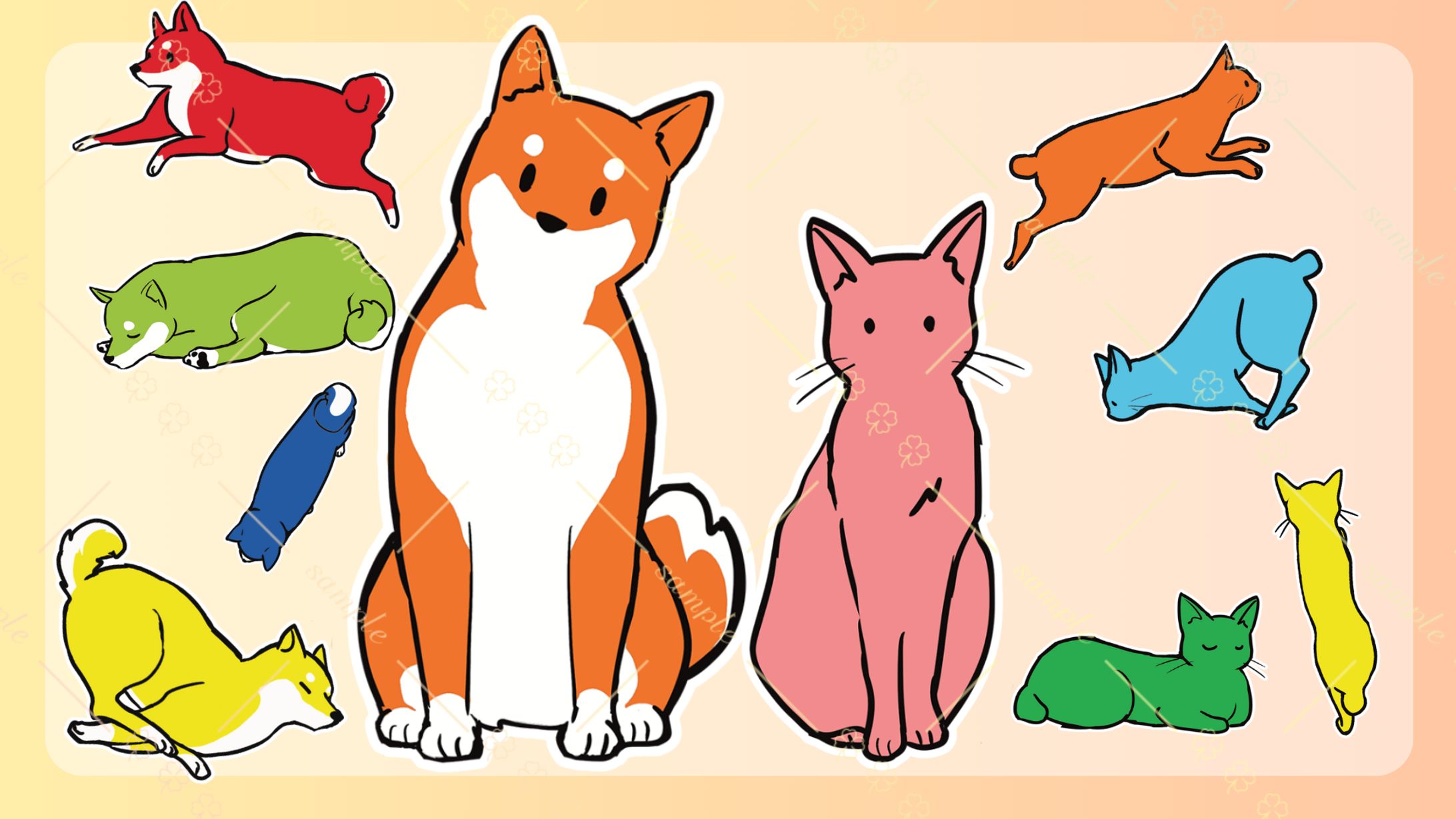 【ゲーム】キャラクターデザイン(犬と猫)-1