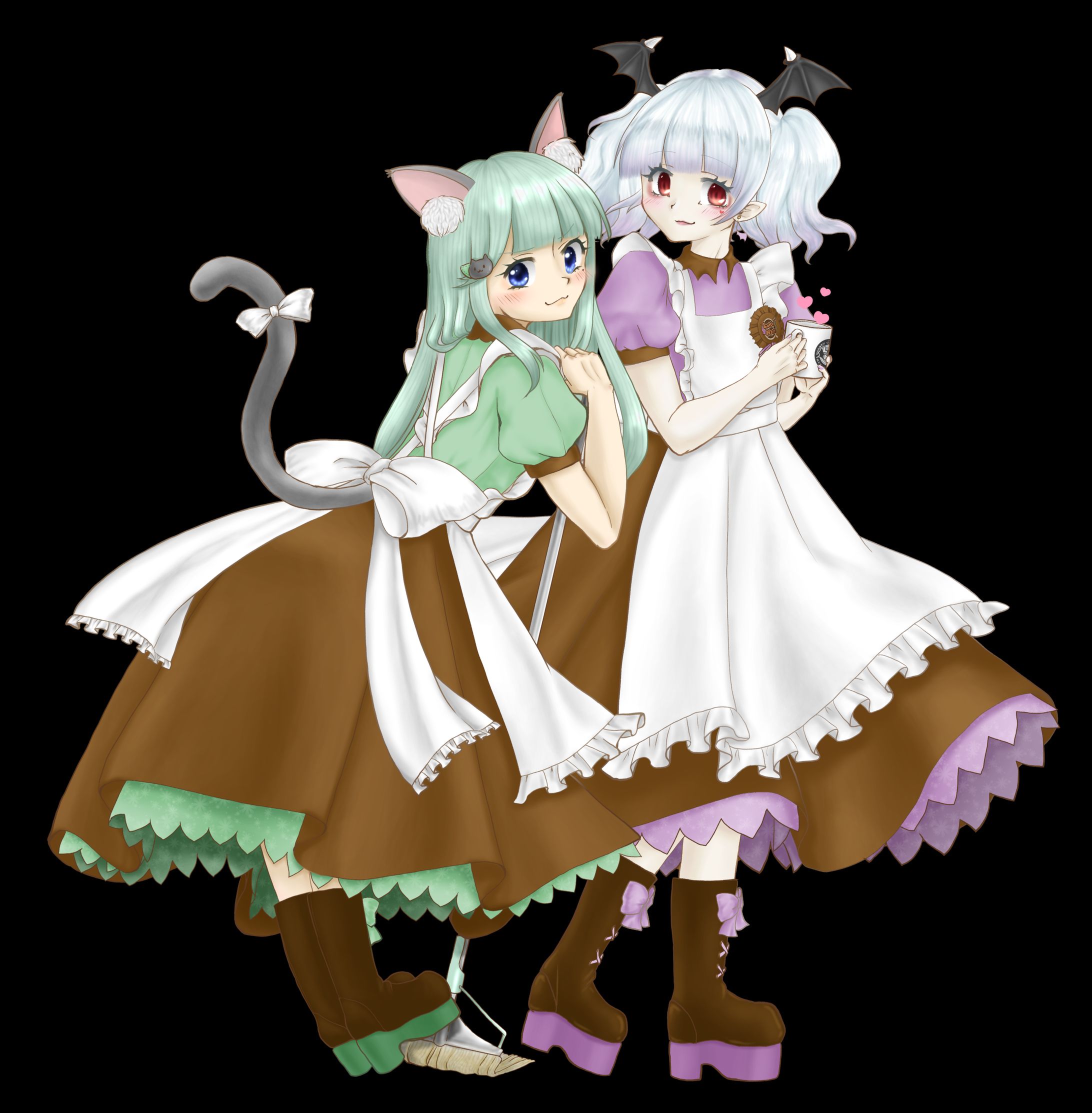 立ち絵イラスト / 翠玉らてら&綾川なくる-1