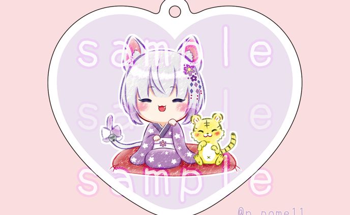 ご依頼｜アクリルキーホルダー用イラスト（Vtuber猫〆しあ様 ）