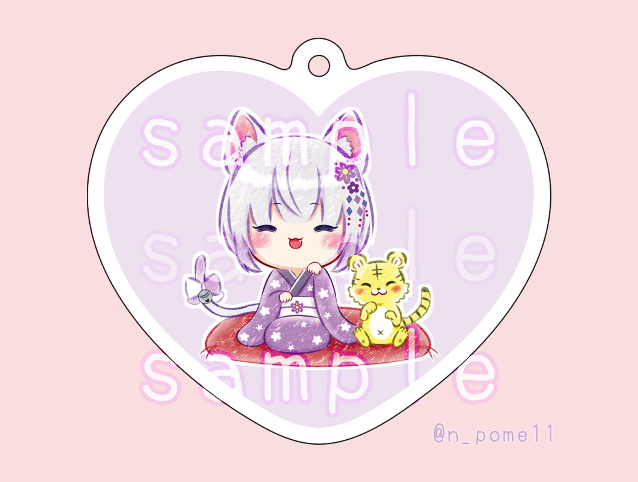 ご依頼｜アクリルキーホルダー用イラスト（Vtuber猫〆しあ様 ）-1