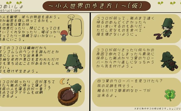 小人世界の歩き方　説明書