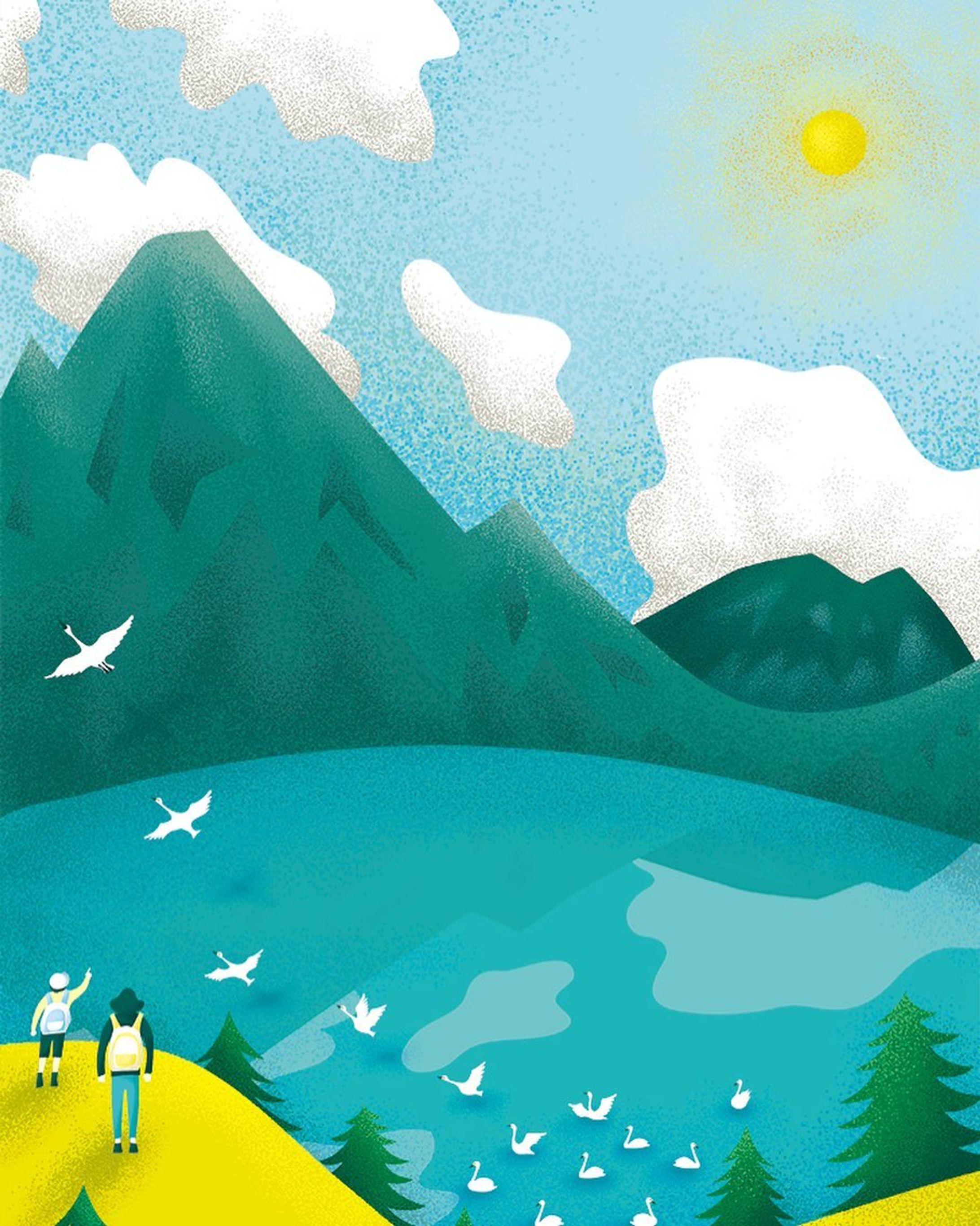 気持ちの良い朝。
#朝　#湖　#白鳥　#ハイキング　#登山-1