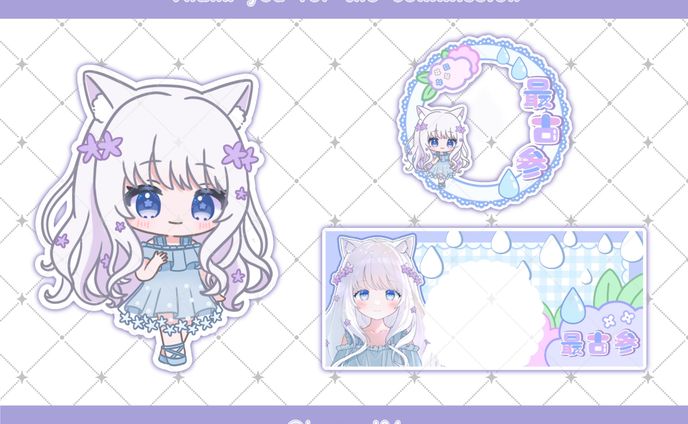 Linear所属 水咲あめ様 ミニキャラ＆アイコンリング＆ヘッダー