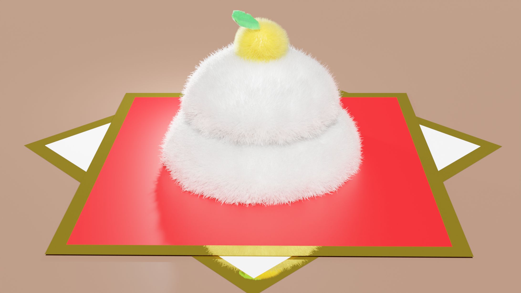 鏡もちクッション（小物モデリング）-1