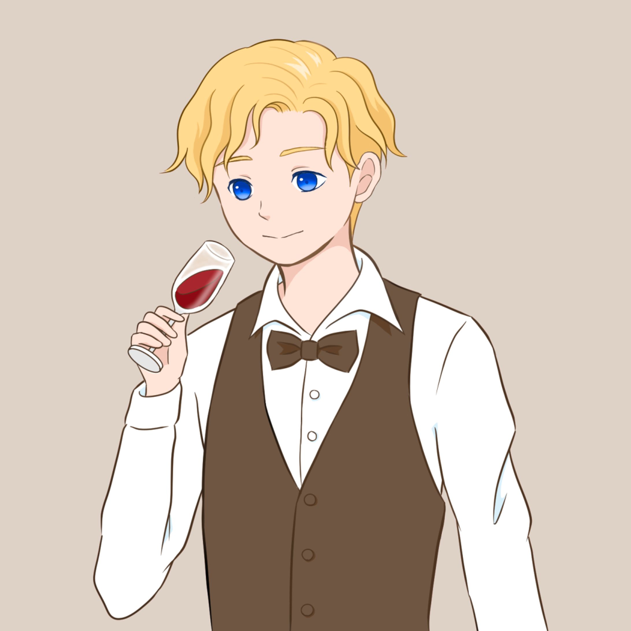 人物イラスト　ソムリエ　2021年6月制作-1