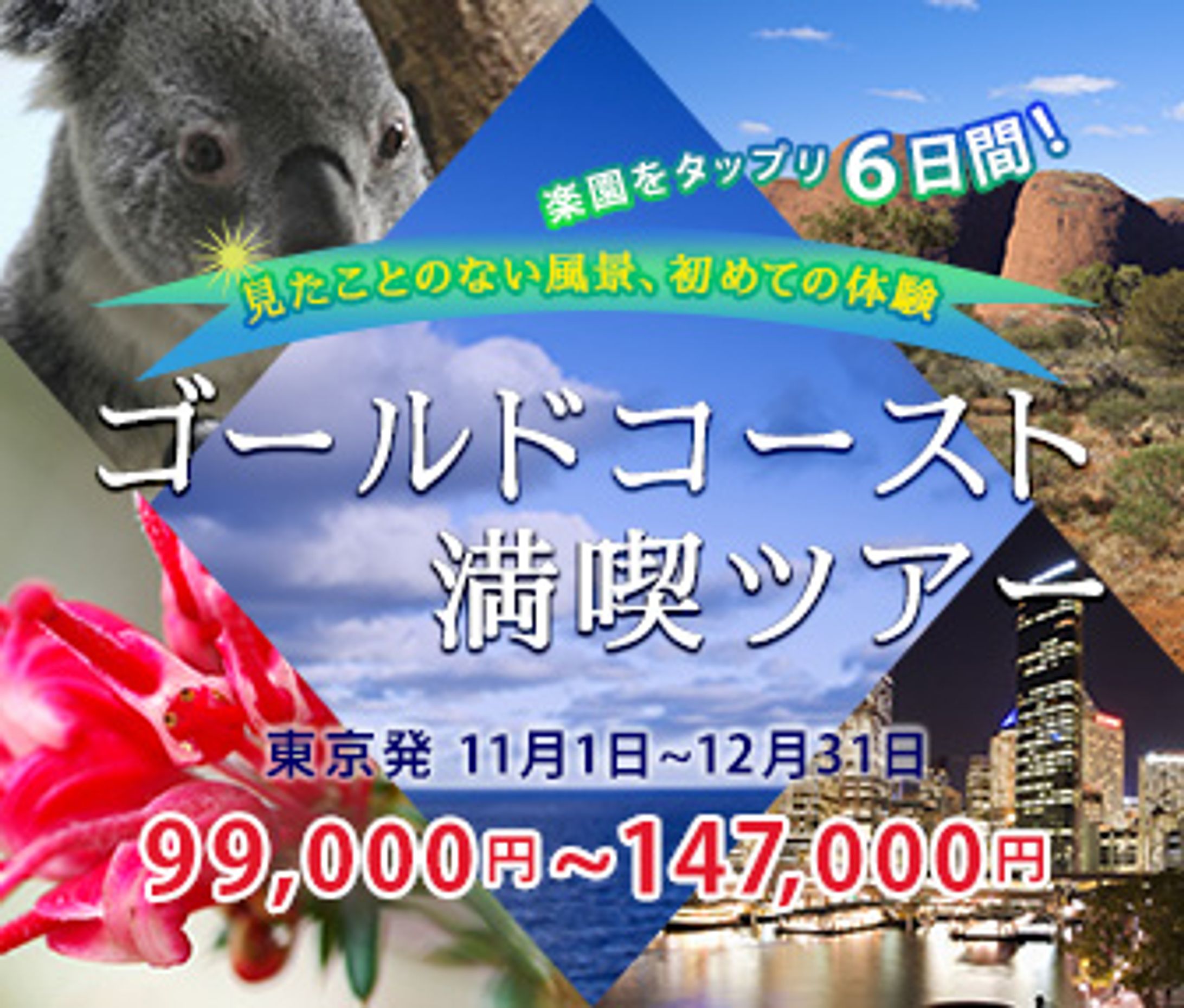 バナー「ゴールドコースト満喫ツアー」（架空）-1