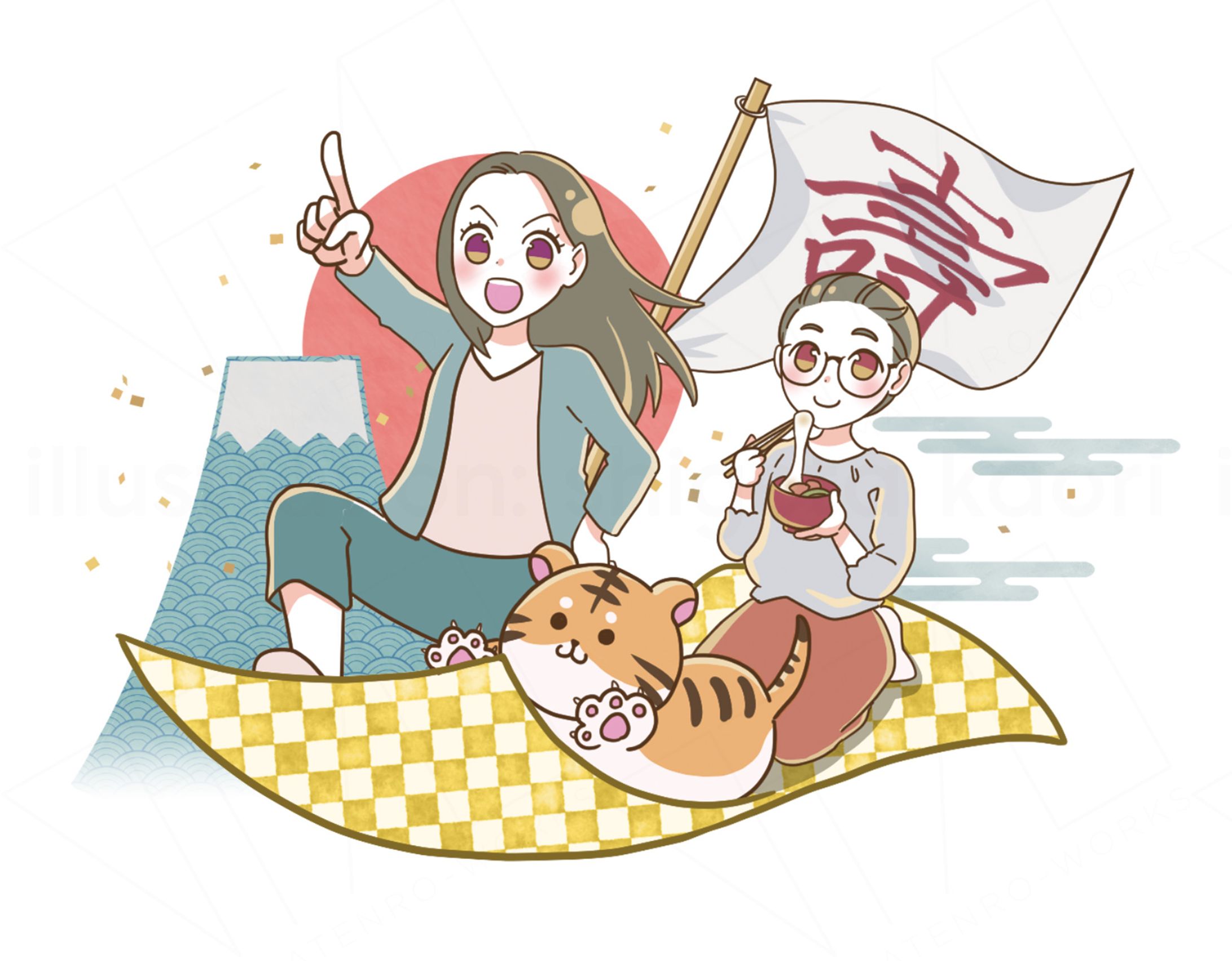 【お仕事】Office163様　年賀状イラスト-1