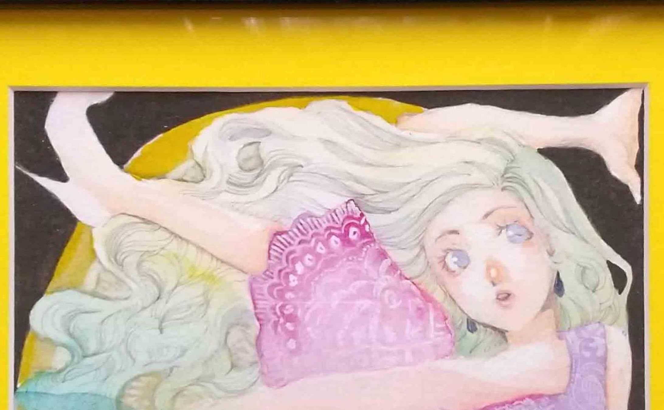Butterfly Pea", 2021, Tenjou.
Watercolour, pen and acrylic on Waterford paper
Size: 150 x 150 mm
frame: 260 x 260mm
Sign: Yes

A whimsical and tomboyish herbal tea lady who changes colour when dipped in lemon
What colour is it today in the moonlit night?

「バタフライピー」2021年天壌
水彩絵具・ペン・アクリル絵具・ウォーターフォード紙
サイズ：150×150mm
額：260×260mm
サイン：あり

レモンに浸すと色が変わる、気まぐれでお転婆なハーブティーのお嬢様
月夜の中、今日は何色？

#artwork #art #水彩画 #watercolor #watercolorpainting #バタフライピーティー #ハーブティー #butterflypeatea #artistsoninstagram #artistontwitter #artisrontumblr #水彩原画-1