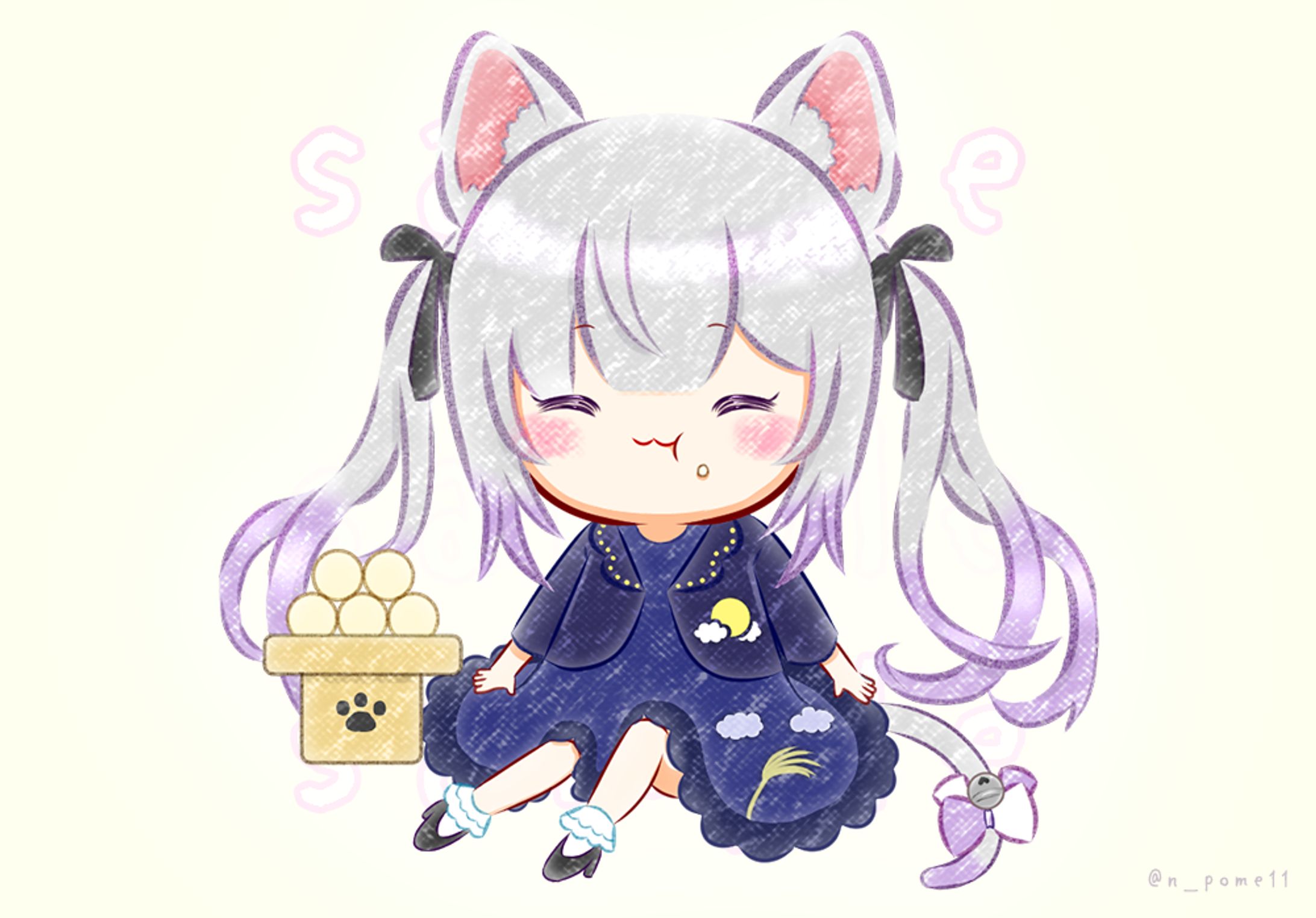 ご依頼｜片面アクリルキーホルダー用イラスト（Vtuber猫〆しあ様 ）-1