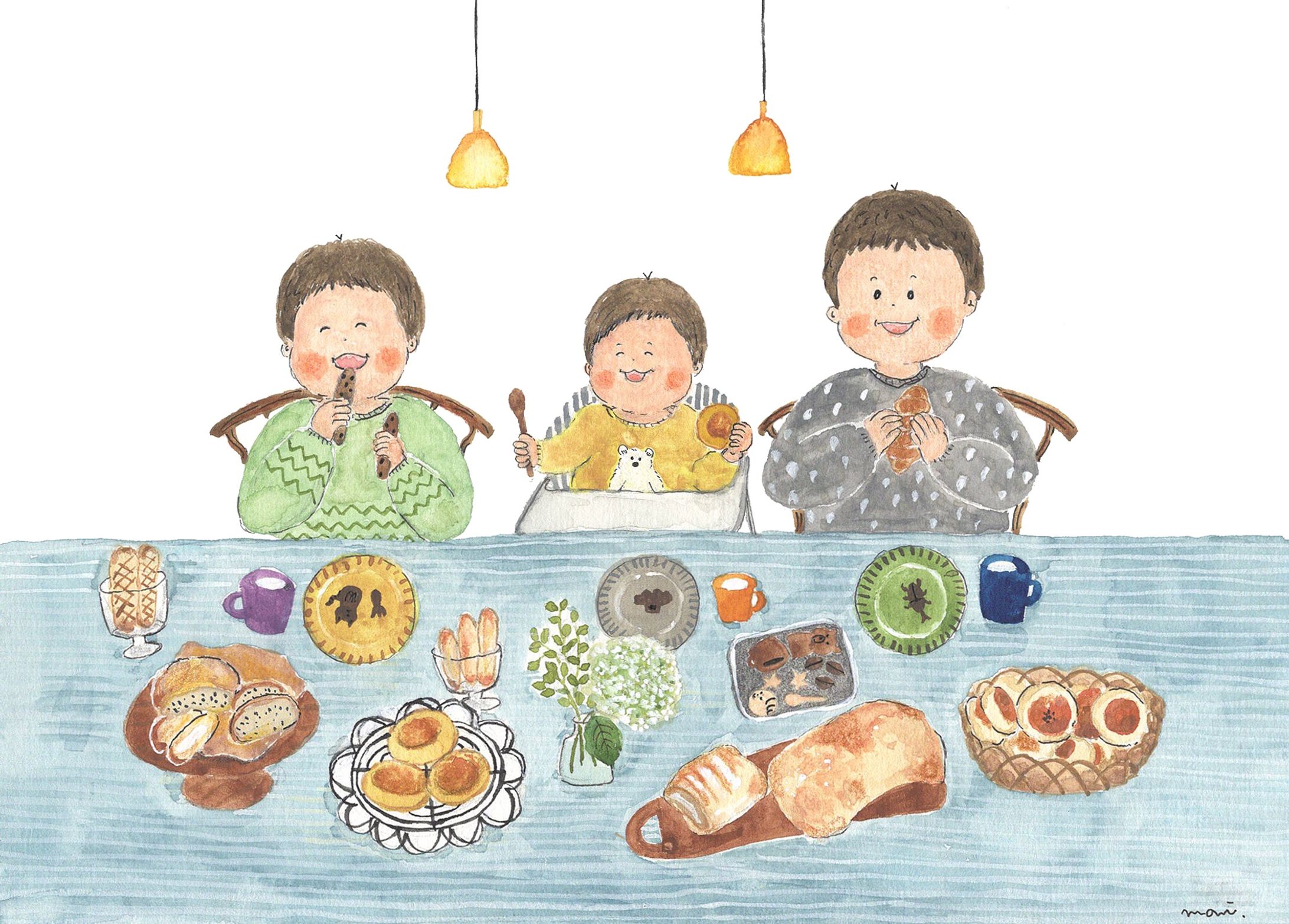 【似顔絵イラスト】おうちパン教室mamano 様-1