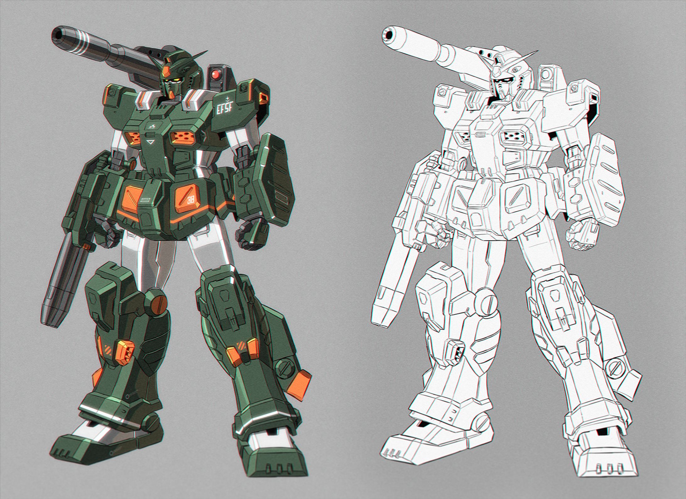 趣味で描いたフルアーマーガンダム-1
