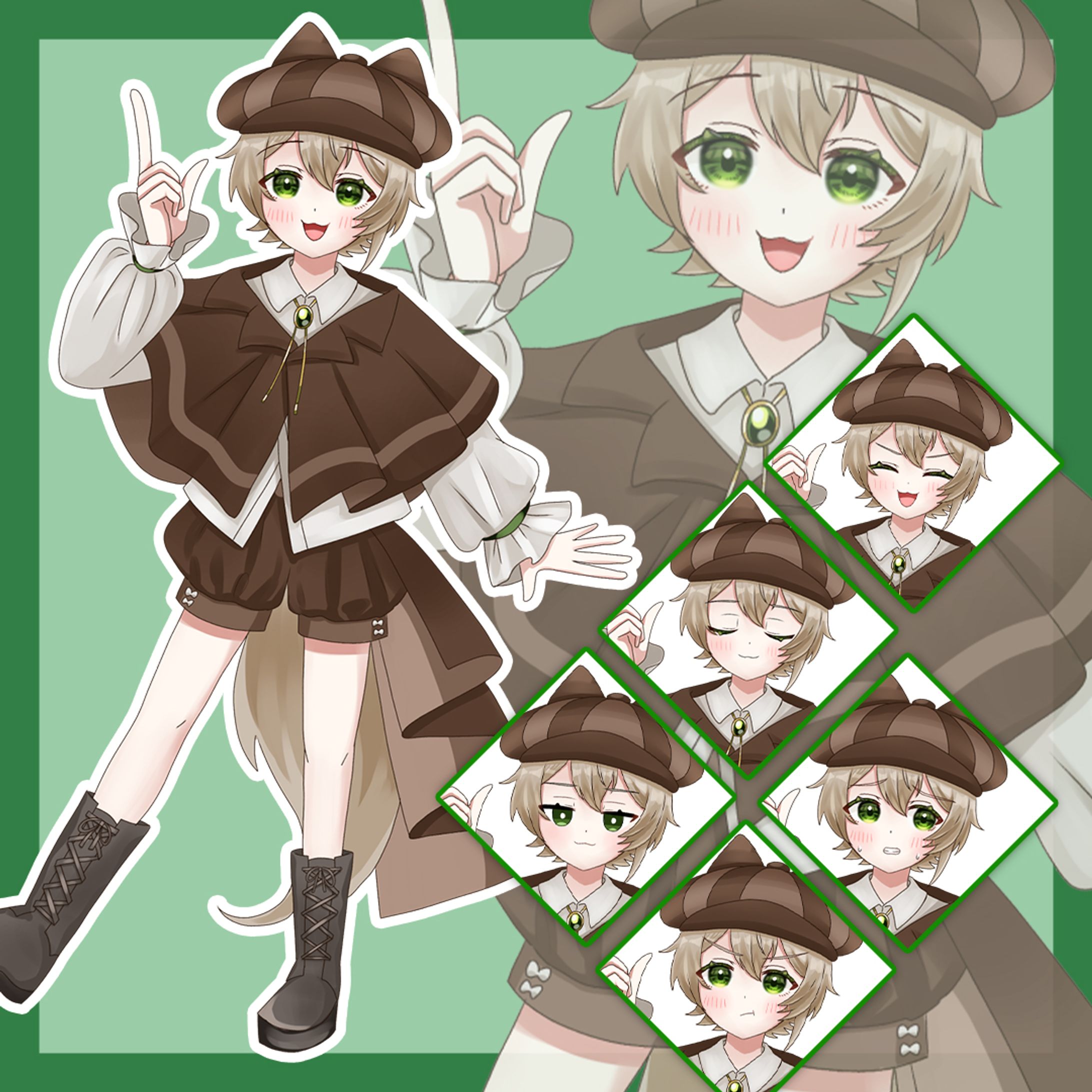【立ち絵】キャラクター販売　ケモミミ探偵の男の子-1